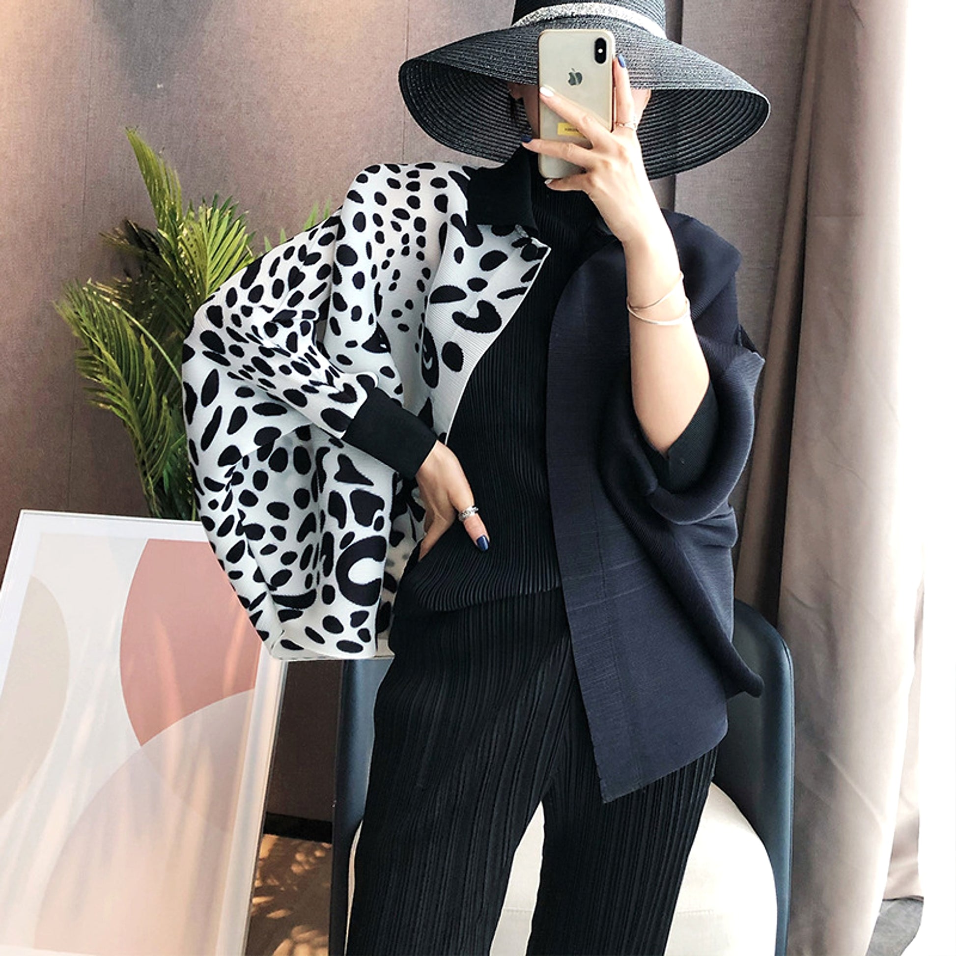 Pleated Coat Loose And Slim Plus Size Long-sleeved Leopard Print - enhanced image 6