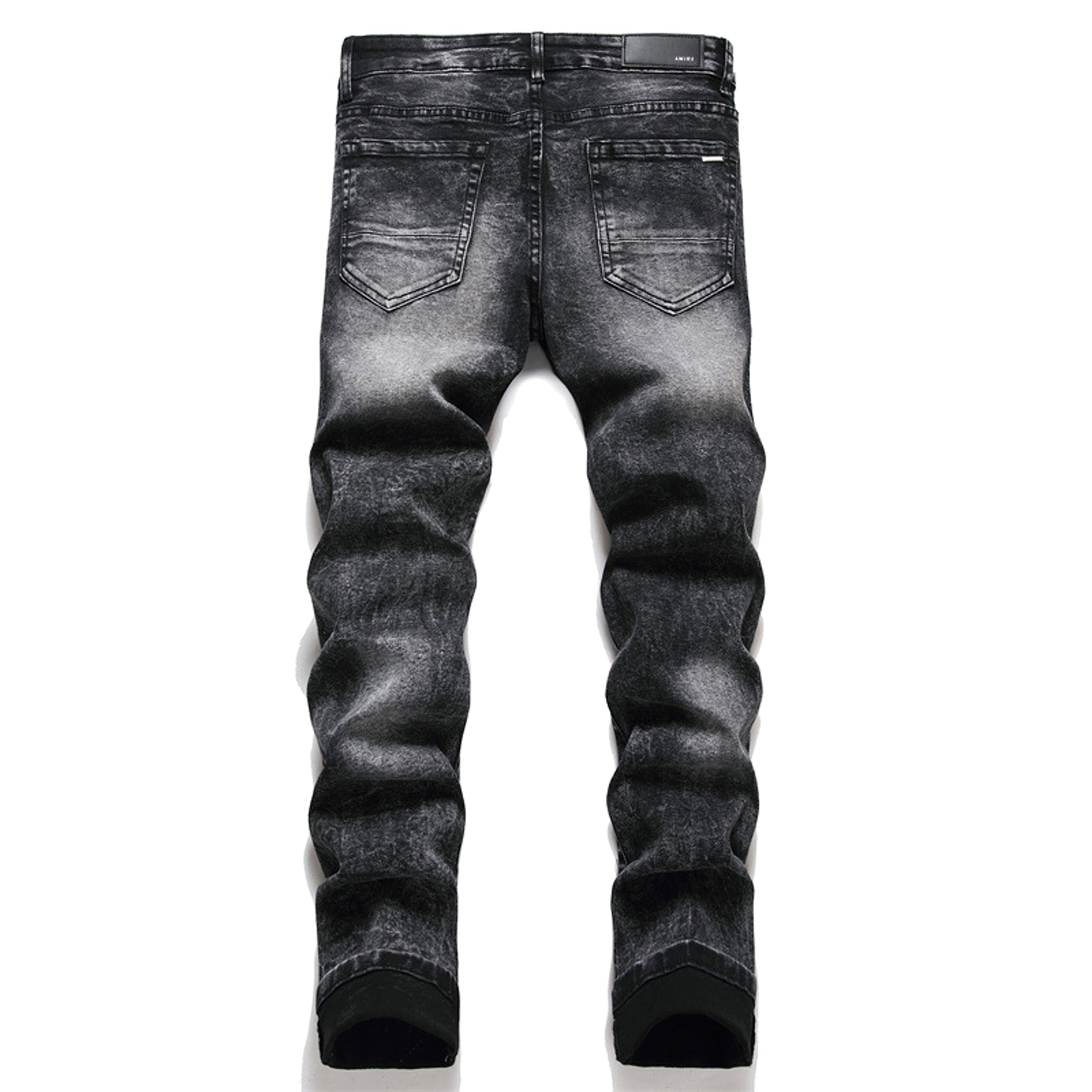 Punk Men's Jeans Hole Embroidery Five-pointed Star - enhanced image 6