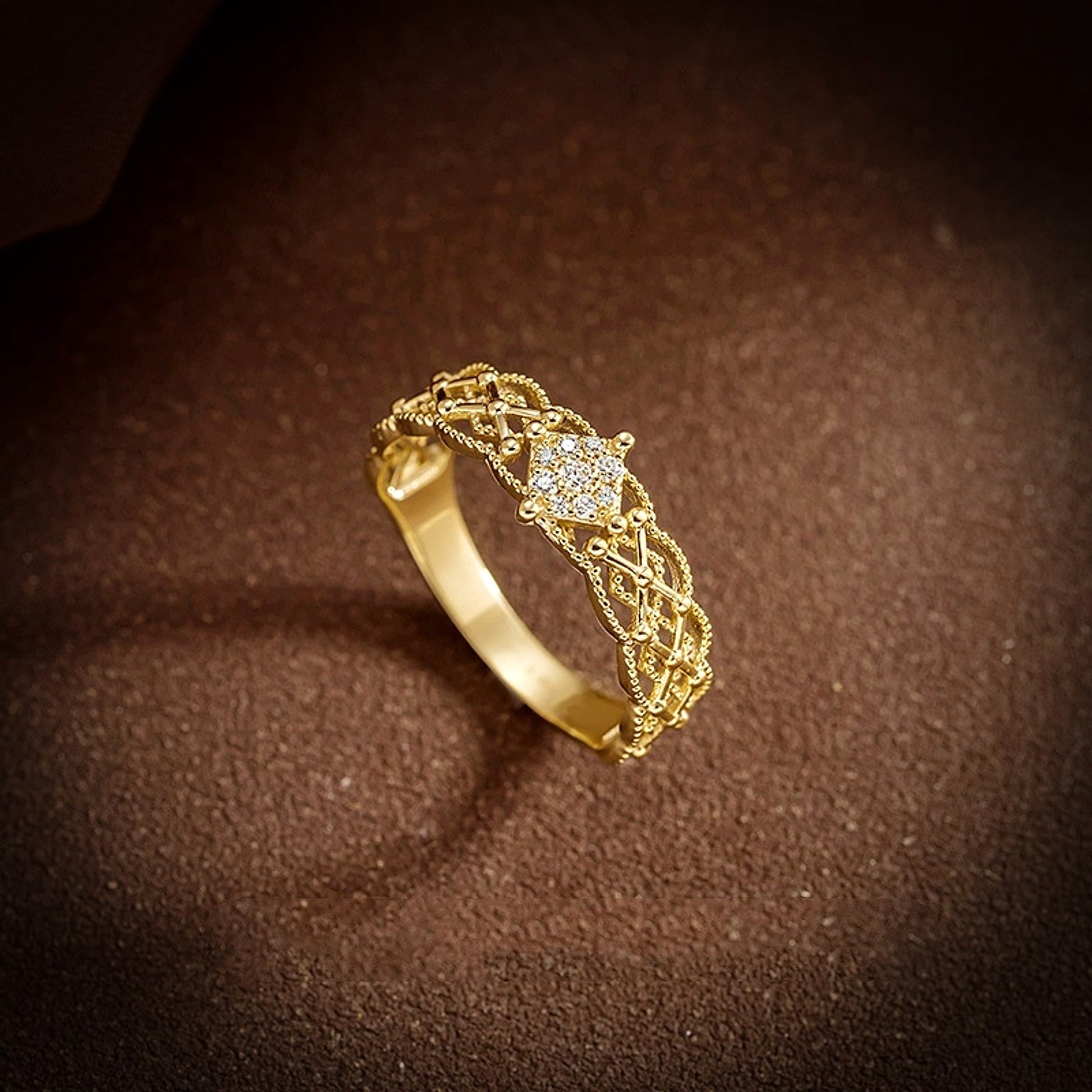 Pure 18K Jinrege Light Luxury Wide Version Fashion Ring – Timeless Elegance - enhanced image 6