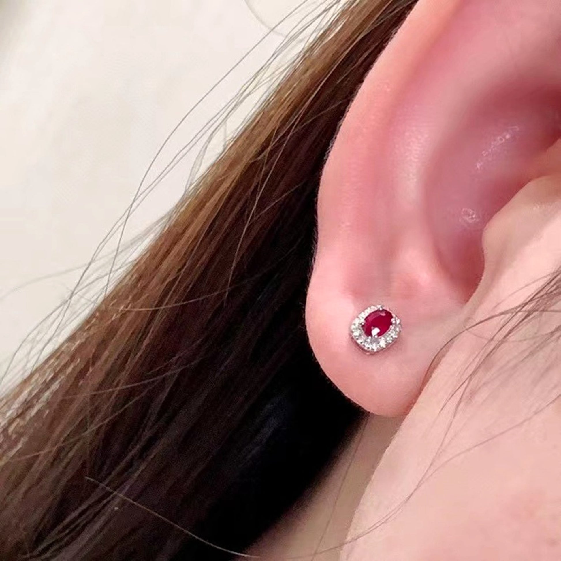 ❤️‍🔥 HF™ – Pigeon Ruby Studs | 18K Royal Edition - enhanced image 6