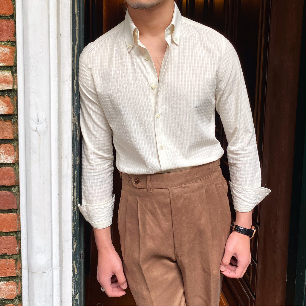 Retro Breathable Wrinkle Resistant DressShirt Italian Men - enhanced image 6