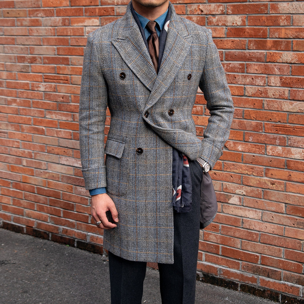 Retro High-quality Wool Plaid Polo Coat - enhanced image 6