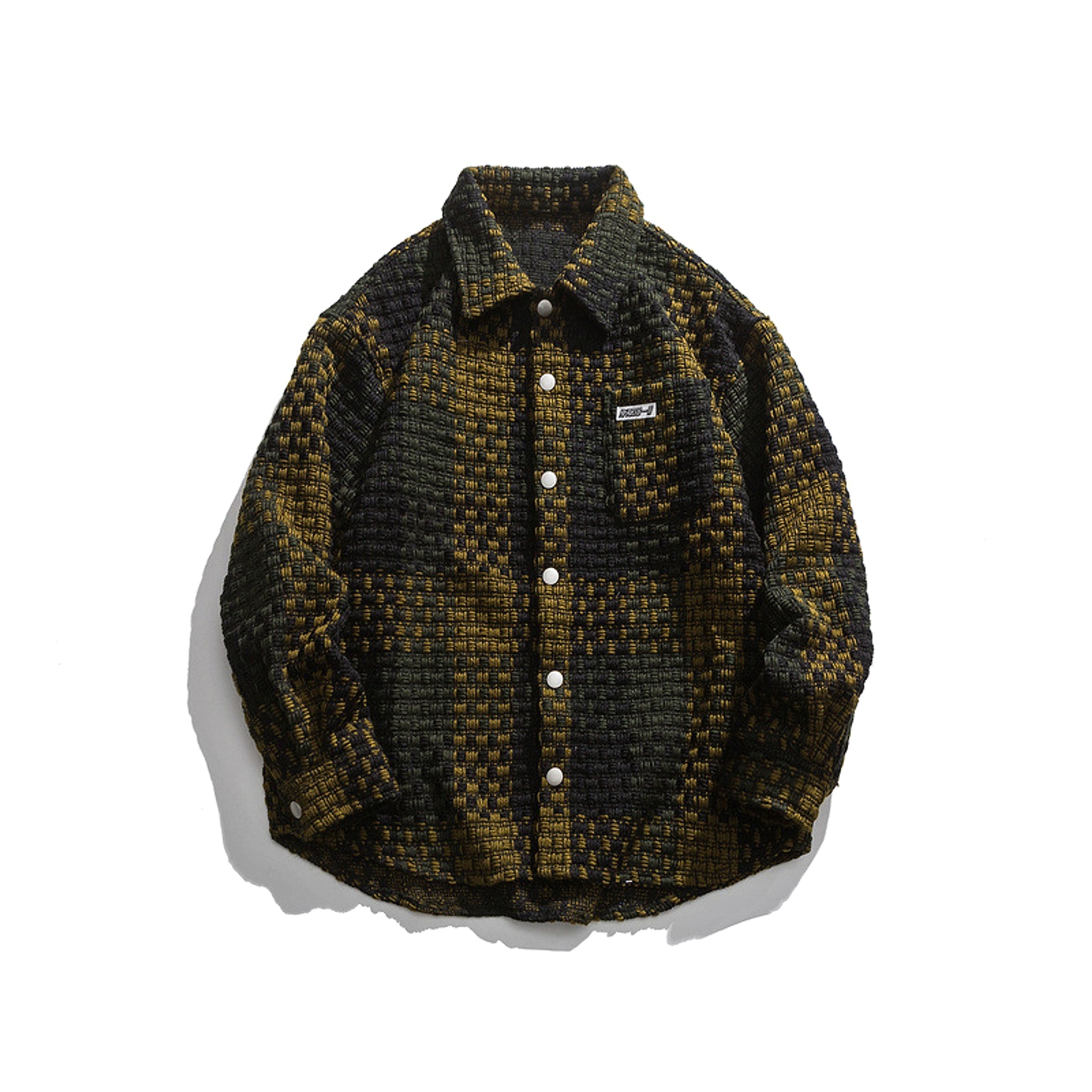 Retro Plaid Stitching Lapel Jacket For Men - enhanced image 6