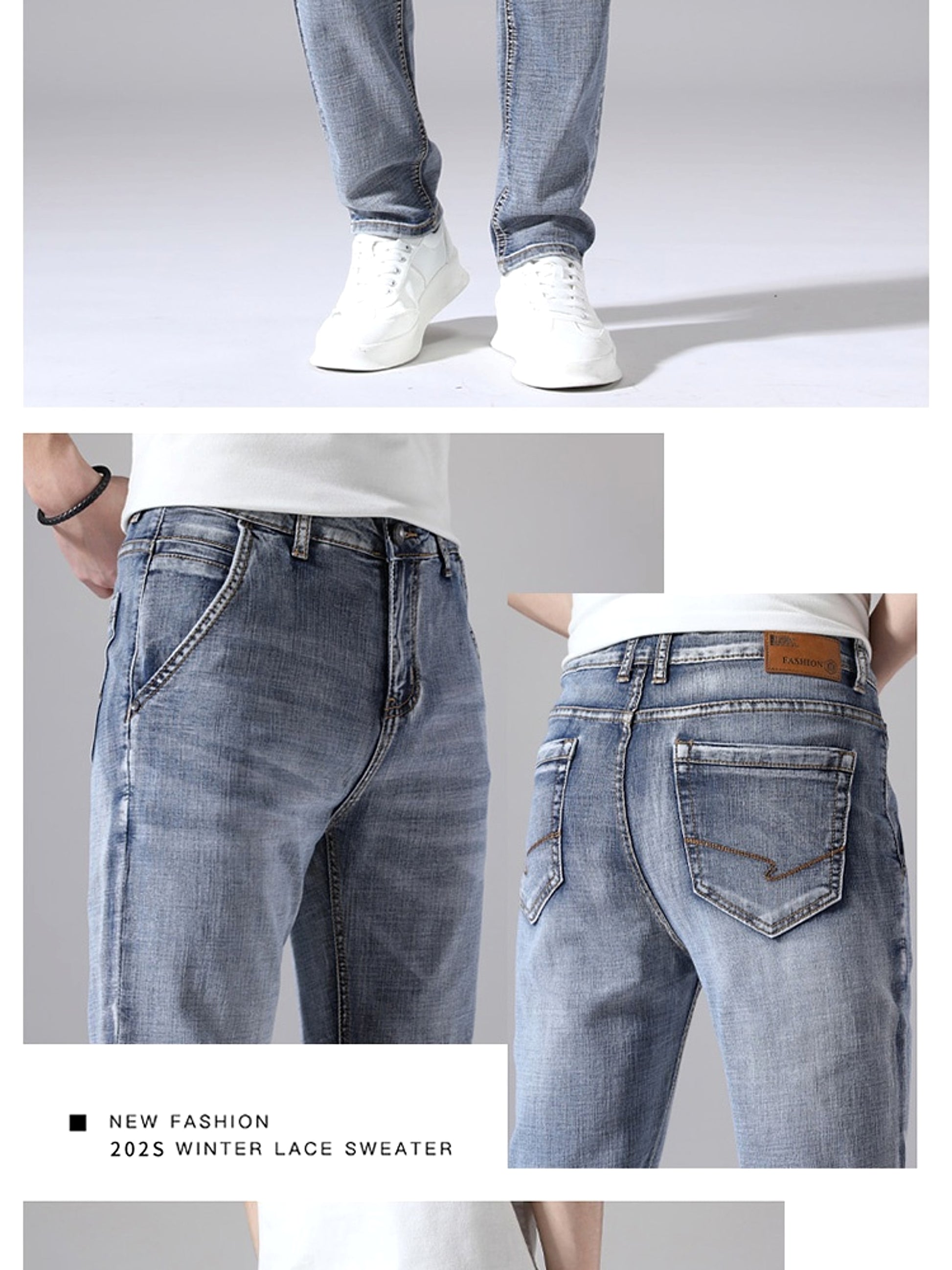 Retro Thin Jeans Straight Loose Casual Trousers Men - enhanced image 6