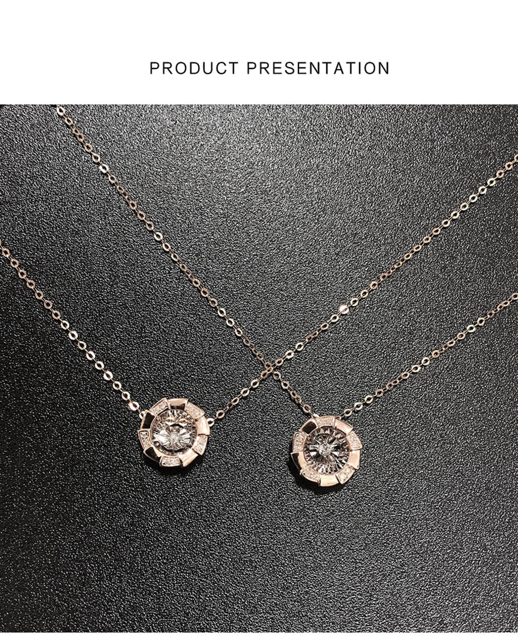 Rose Gold Pulsatile Heart Diamond Pendant Clavicle Chain - enhanced image 6