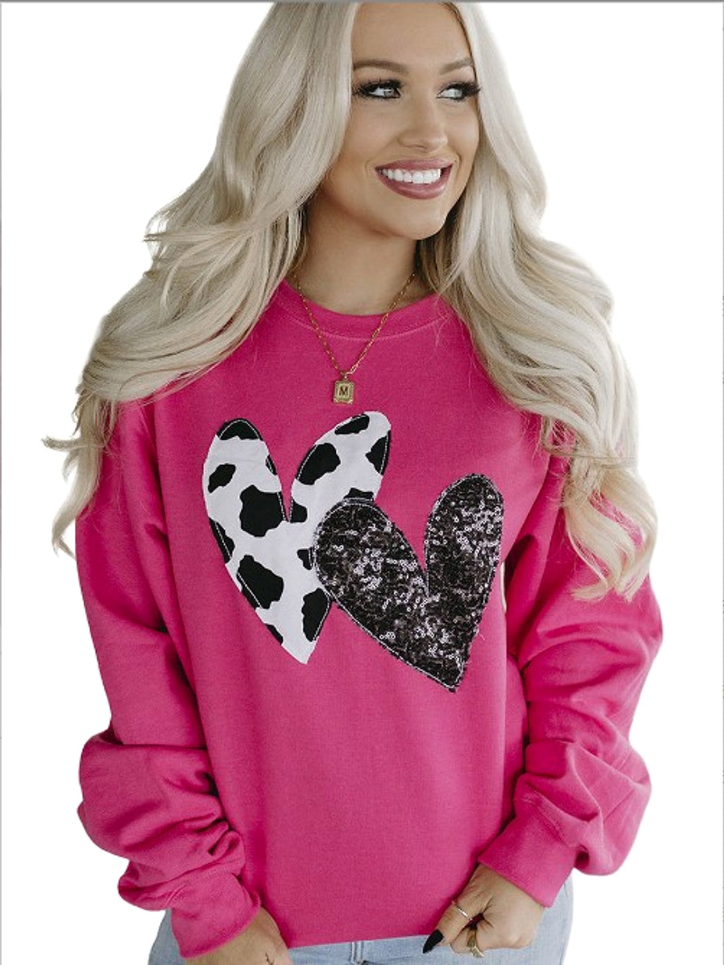 A1. Round Neck Long Sleeve Top Women's Loose Printed Sweater - enhanced image 6