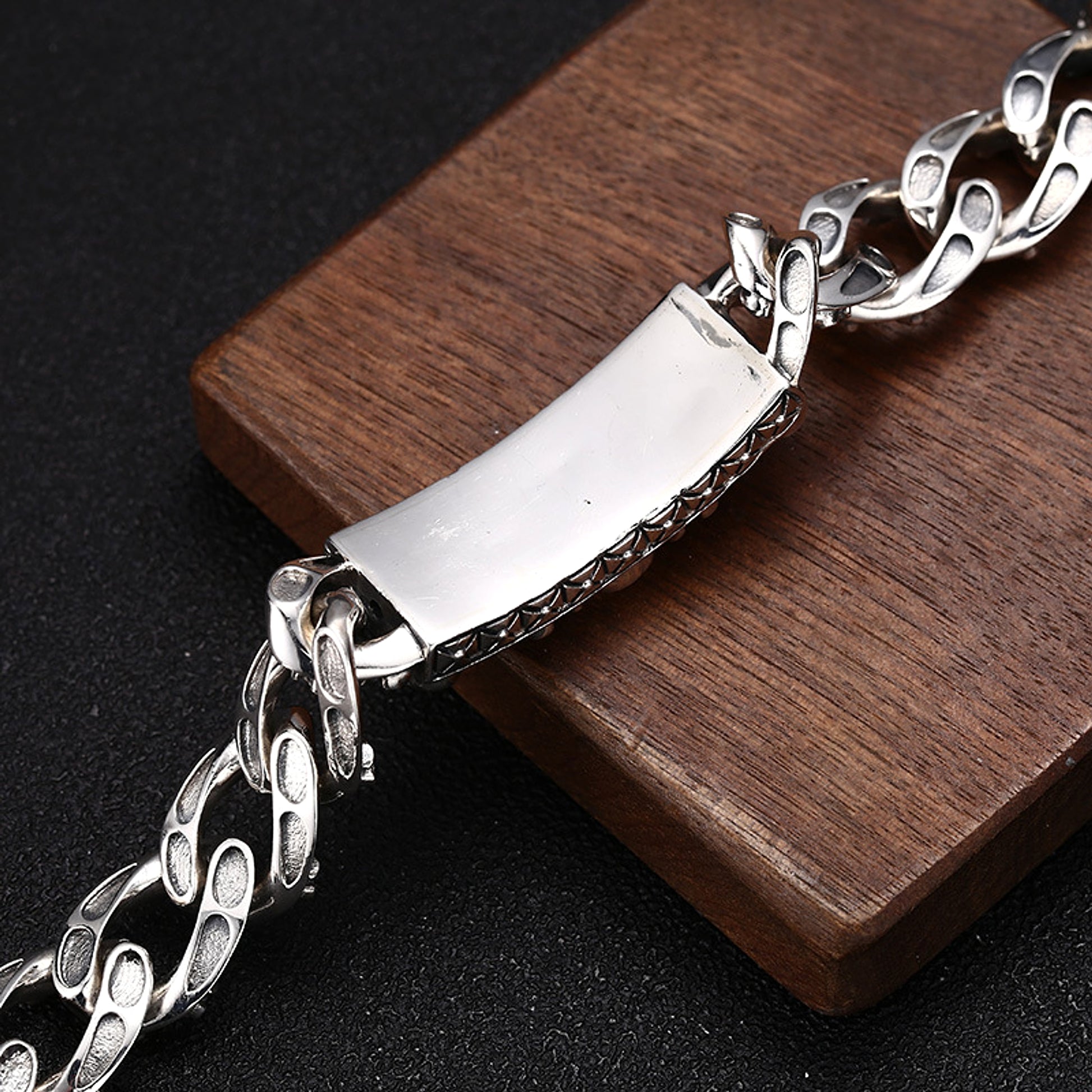 S925 Sterling Silver Men's Personalized Hip Hop Style Eternal Vine Pig Nose Bracelet - enhanced image 6