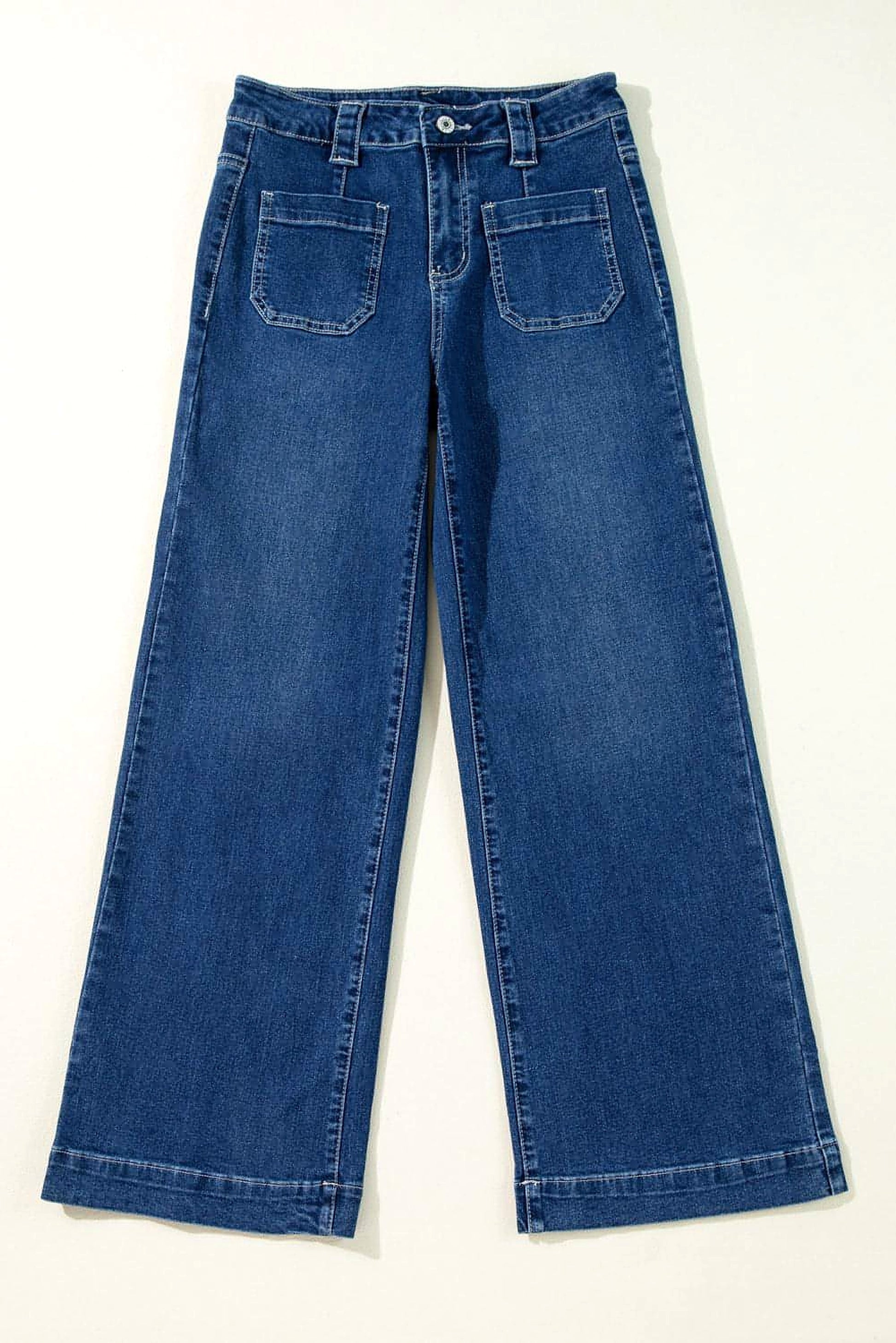 Sail Blue Wide Leg Pocketed High Waist Jeans - enhanced image 6