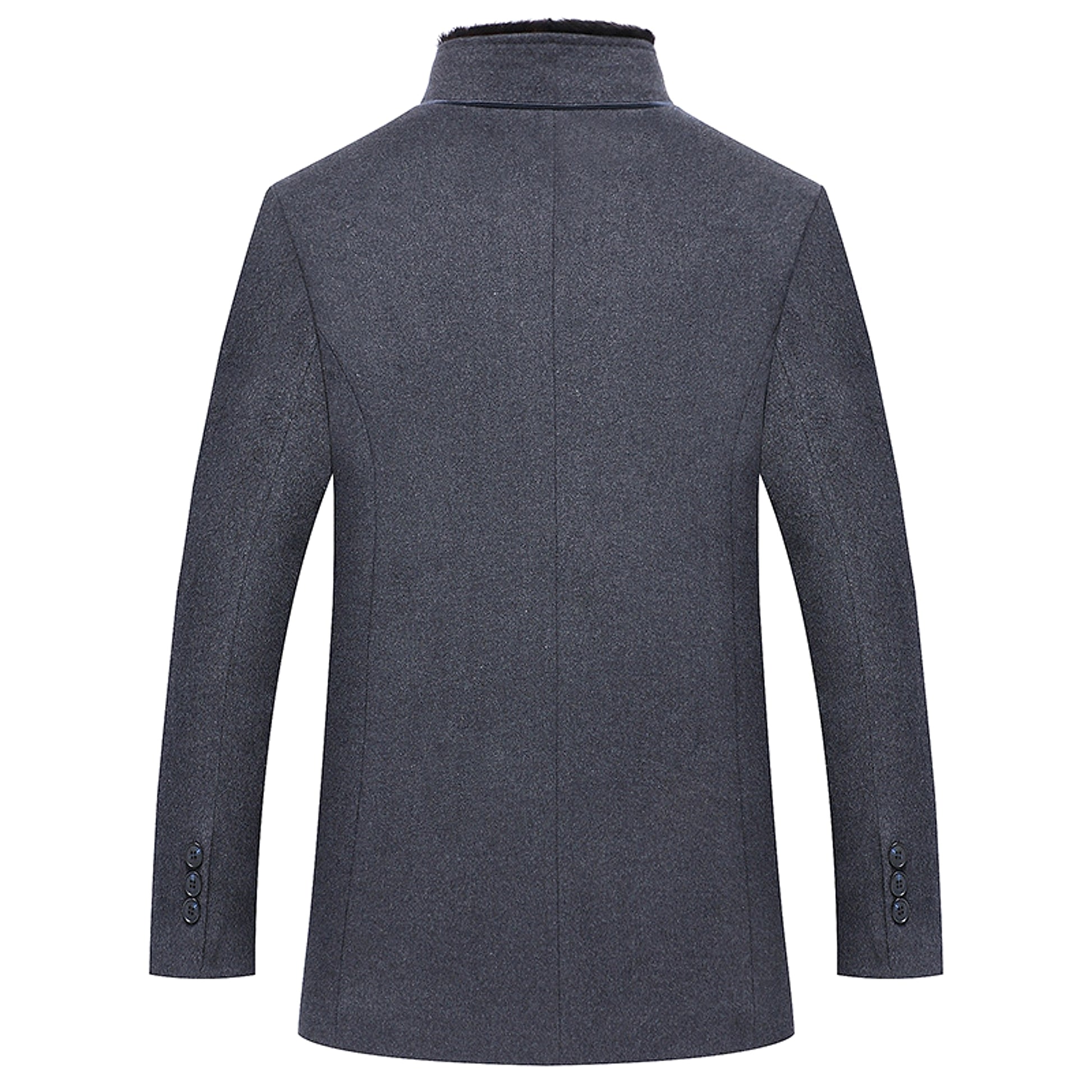 NordWool™ – Minimalist Stand Collar Wool Coat - enhanced image 6