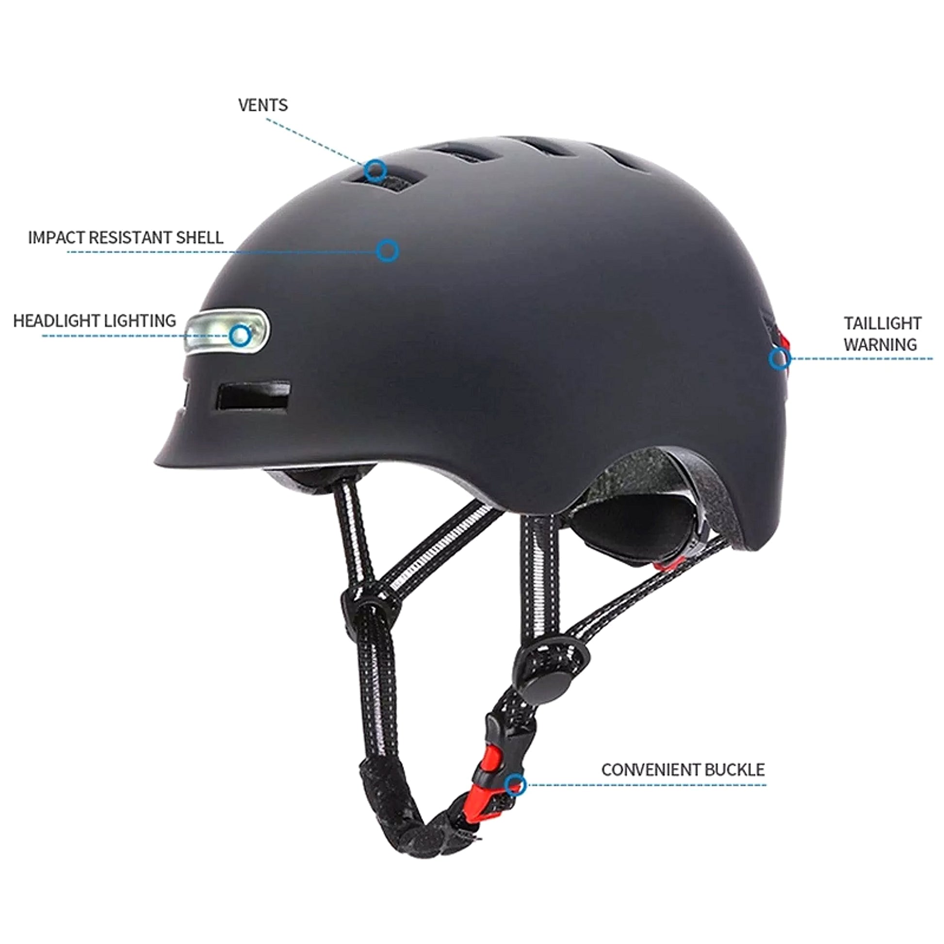Skateboard Cycling Electric Vehicle Lighting Warning Smart Light Safety Sports Helmet - enhanced image 6