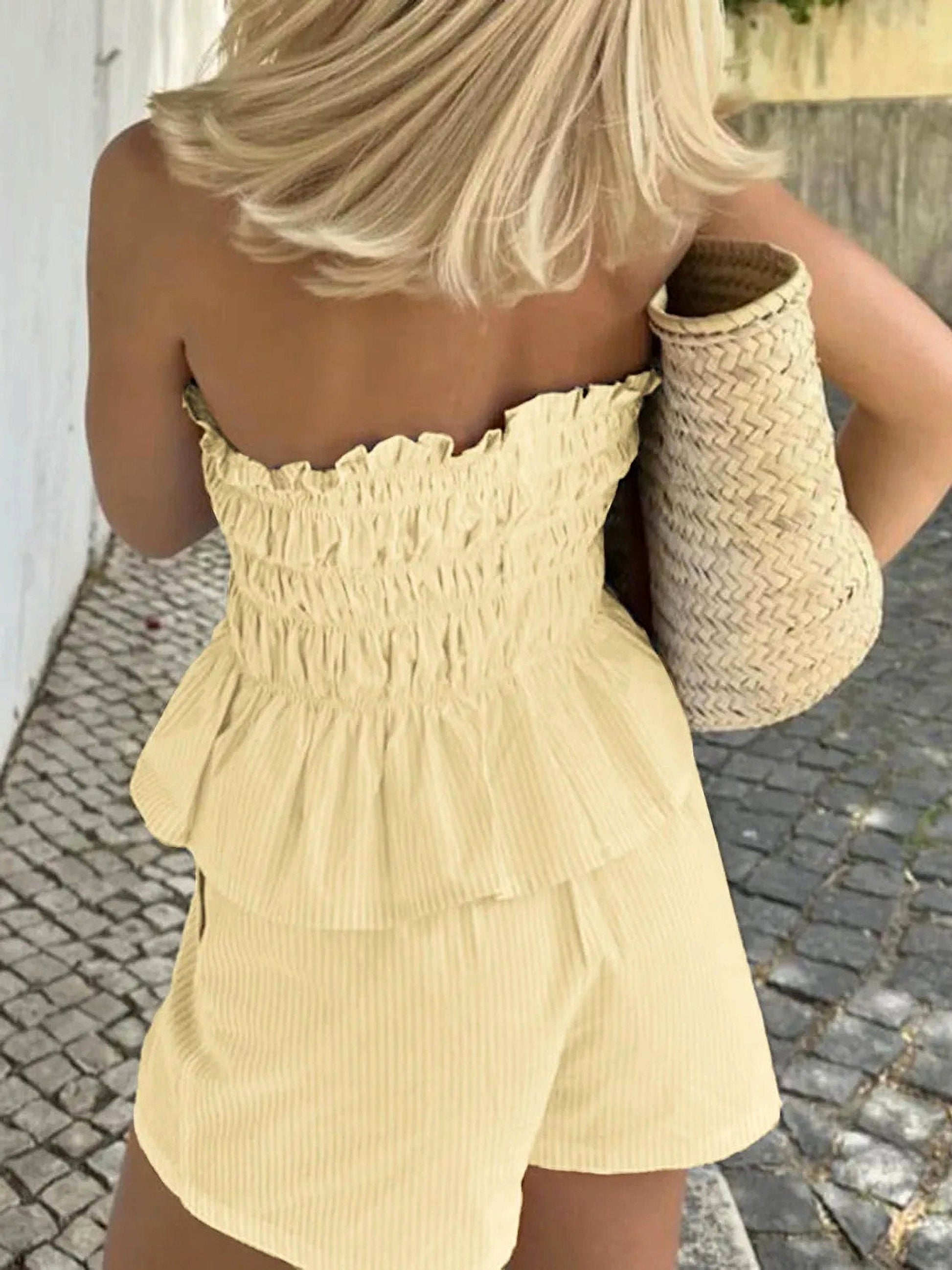Smocked Tube Top and Shorts Set - enhanced image 6