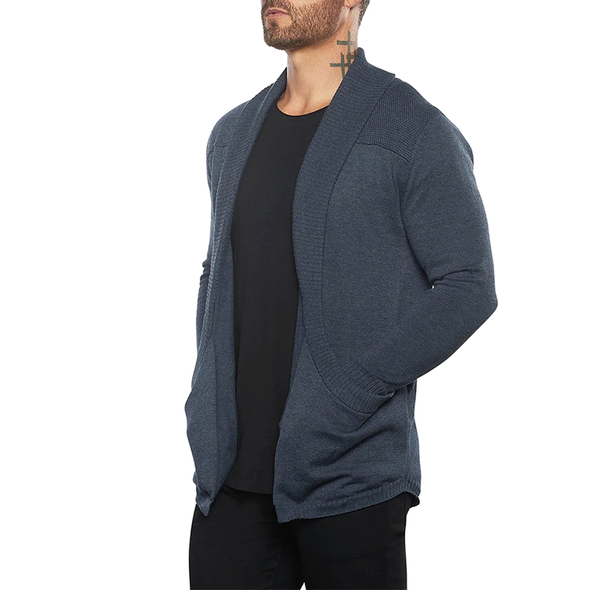 Solid Color Cardigan Sweater With Pockets Casual Men's Long-sleeved - enhanced image 6