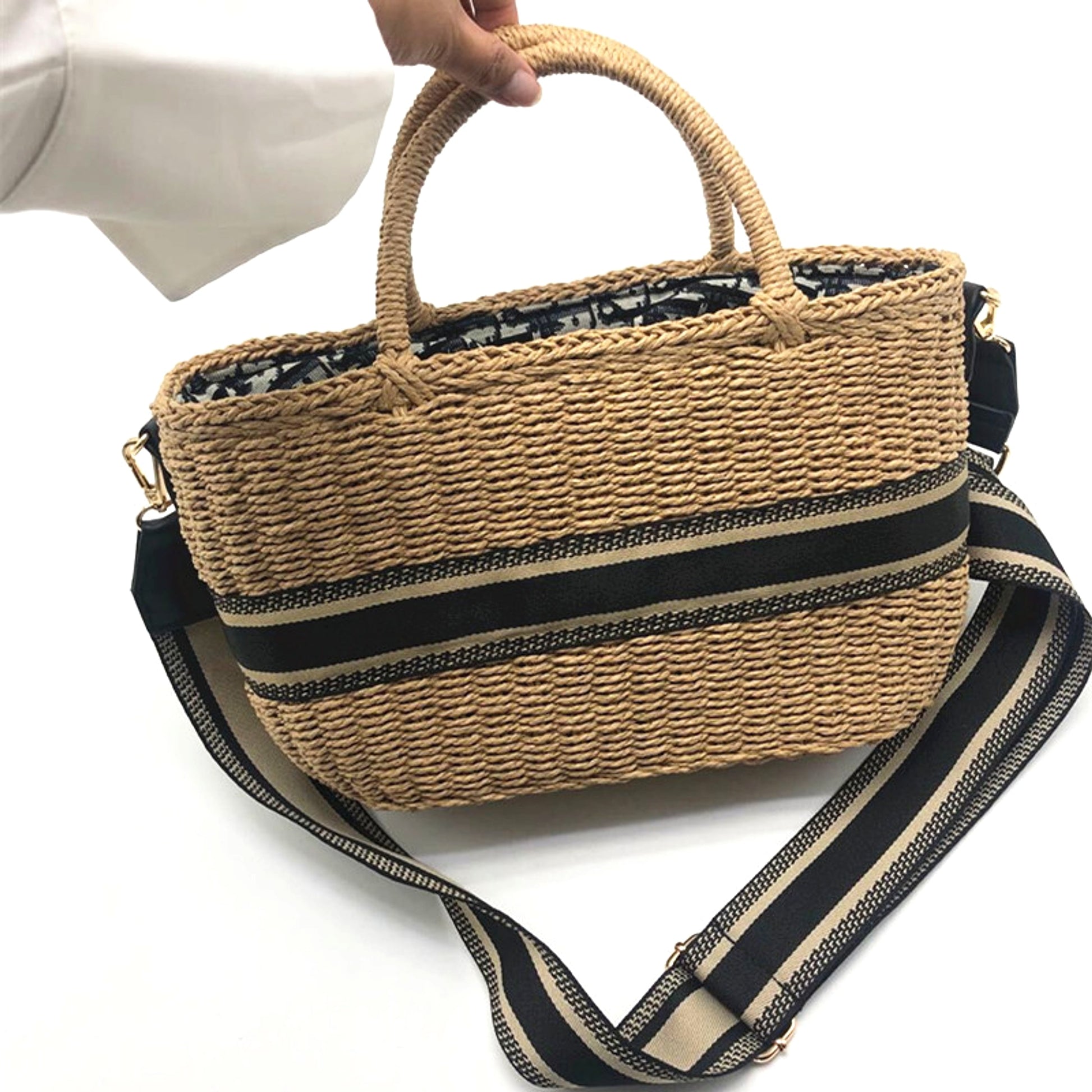 SolunaWeave™ – Coastal Barrel Straw Satchel - enhanced image 6