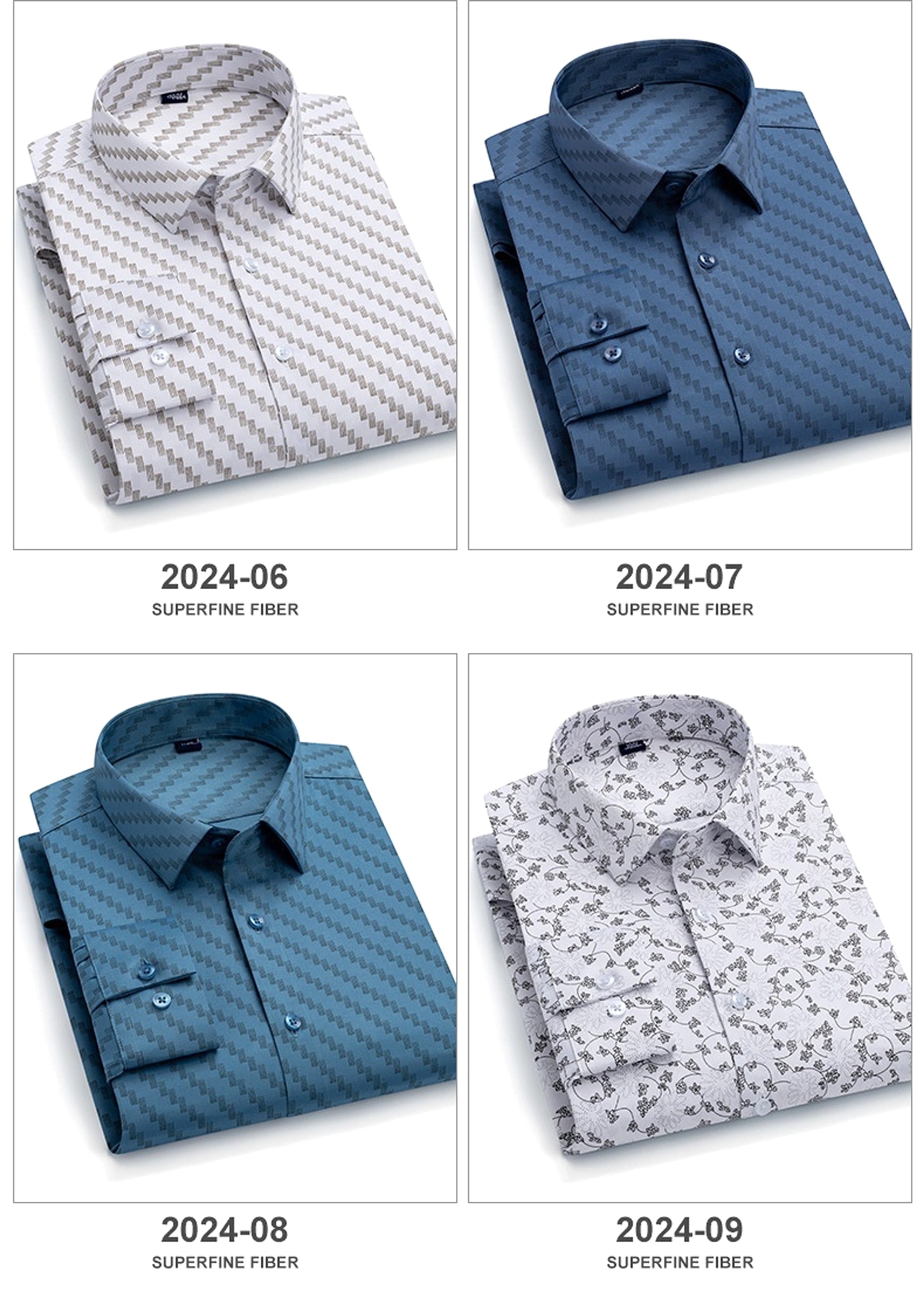 Spring And Autumn Fashion Floral Youth Men's Long-sleeved DressShirt - enhanced image 6