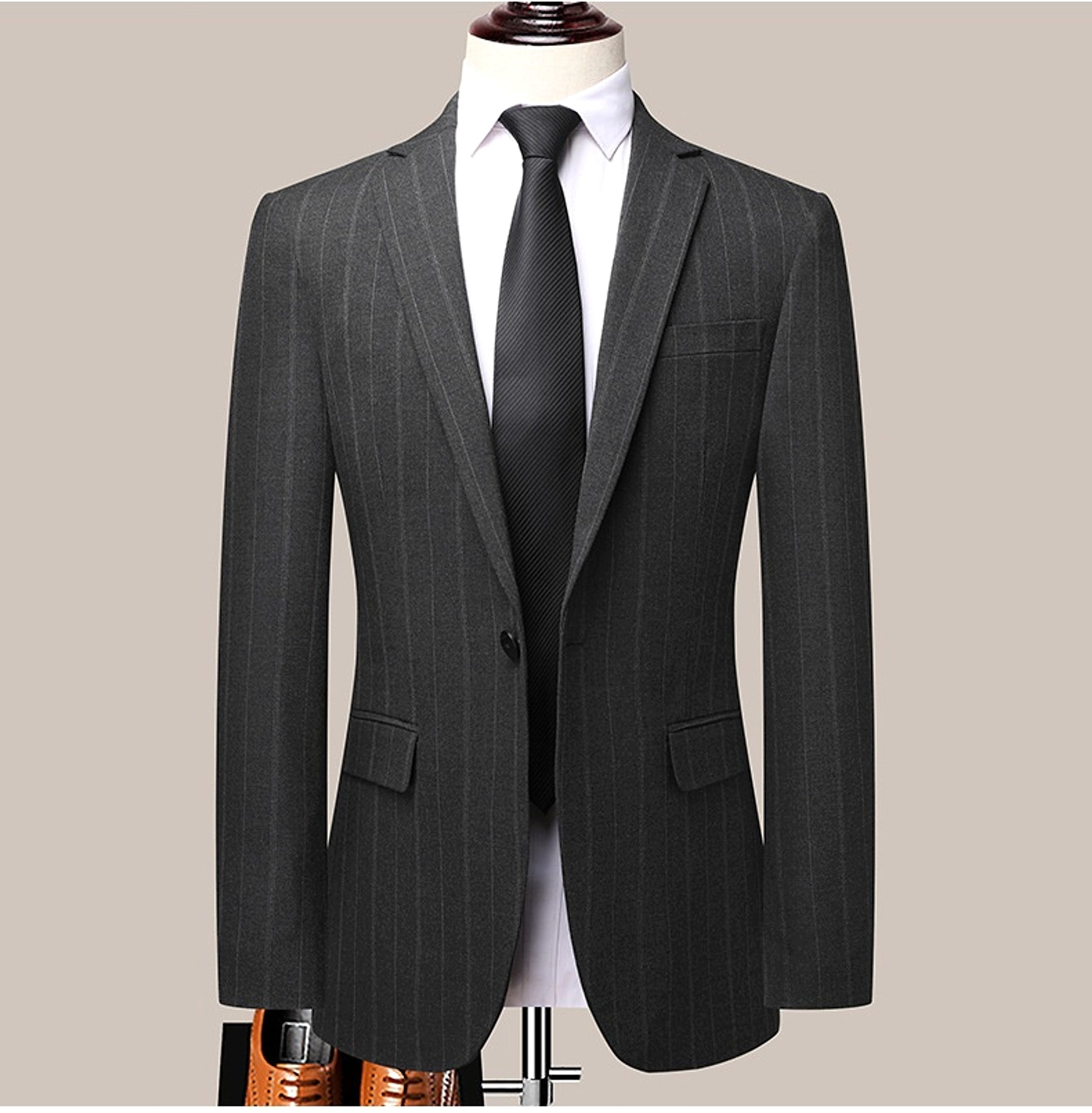 Graysven™ – Slim Striped Wedding & Business Suit - enhanced image 6