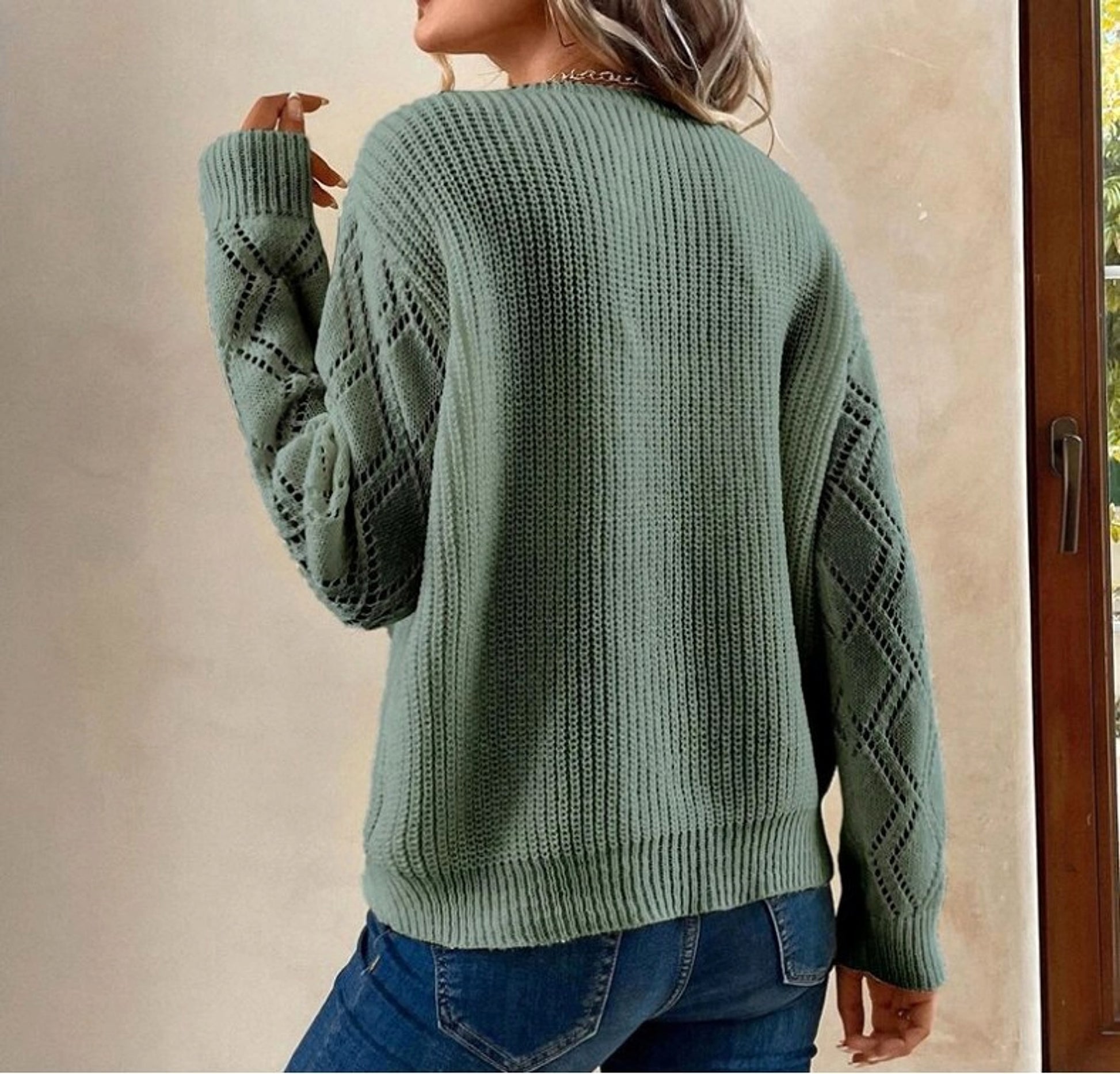 Spring And Autumn V-neck Sweater New Loose Casual Women - enhanced image 6