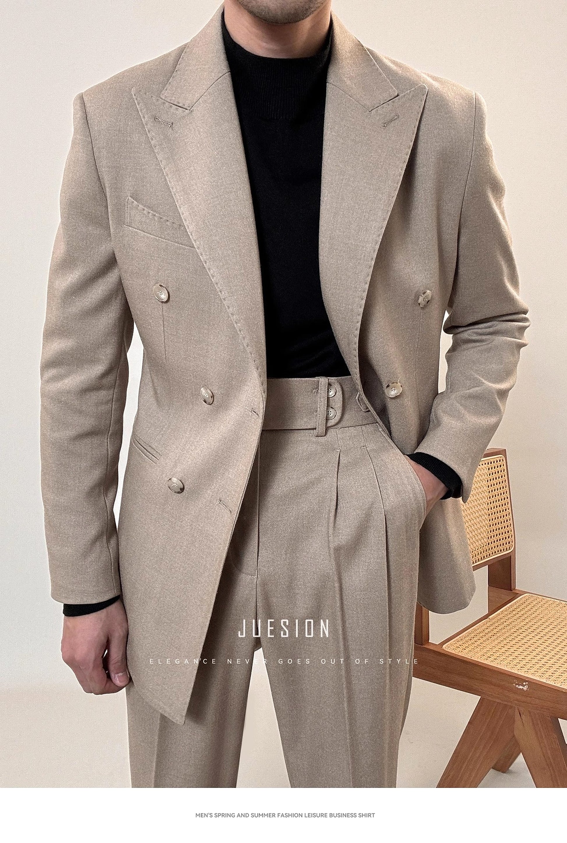 Toscarelli™ – Italian Double-Breasted Spring Suit - enhanced image 6