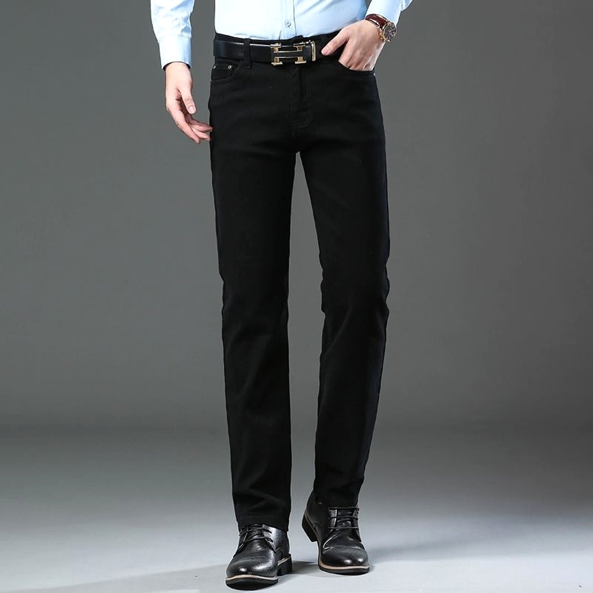 Straight Stretch Comfortable Trousers Mid-high Waist Pants Men - enhanced image 6