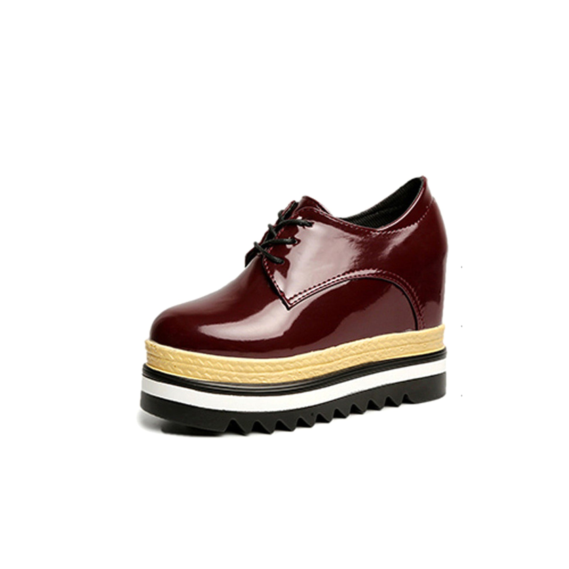 Student All-match Patent Leather Single Shoe Lace Up Casual Platform Platform Shoes - enhanced image 6