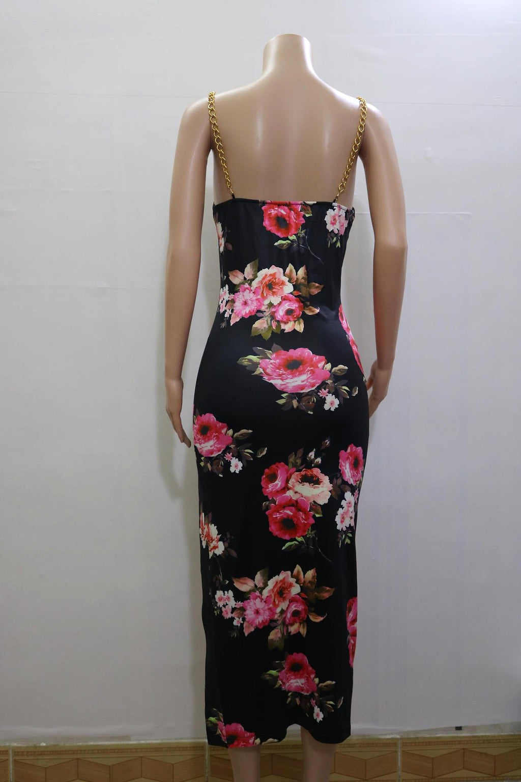 Women's Clothing Split Spaghetti-strap Floral Print Dress - enhanced image 6