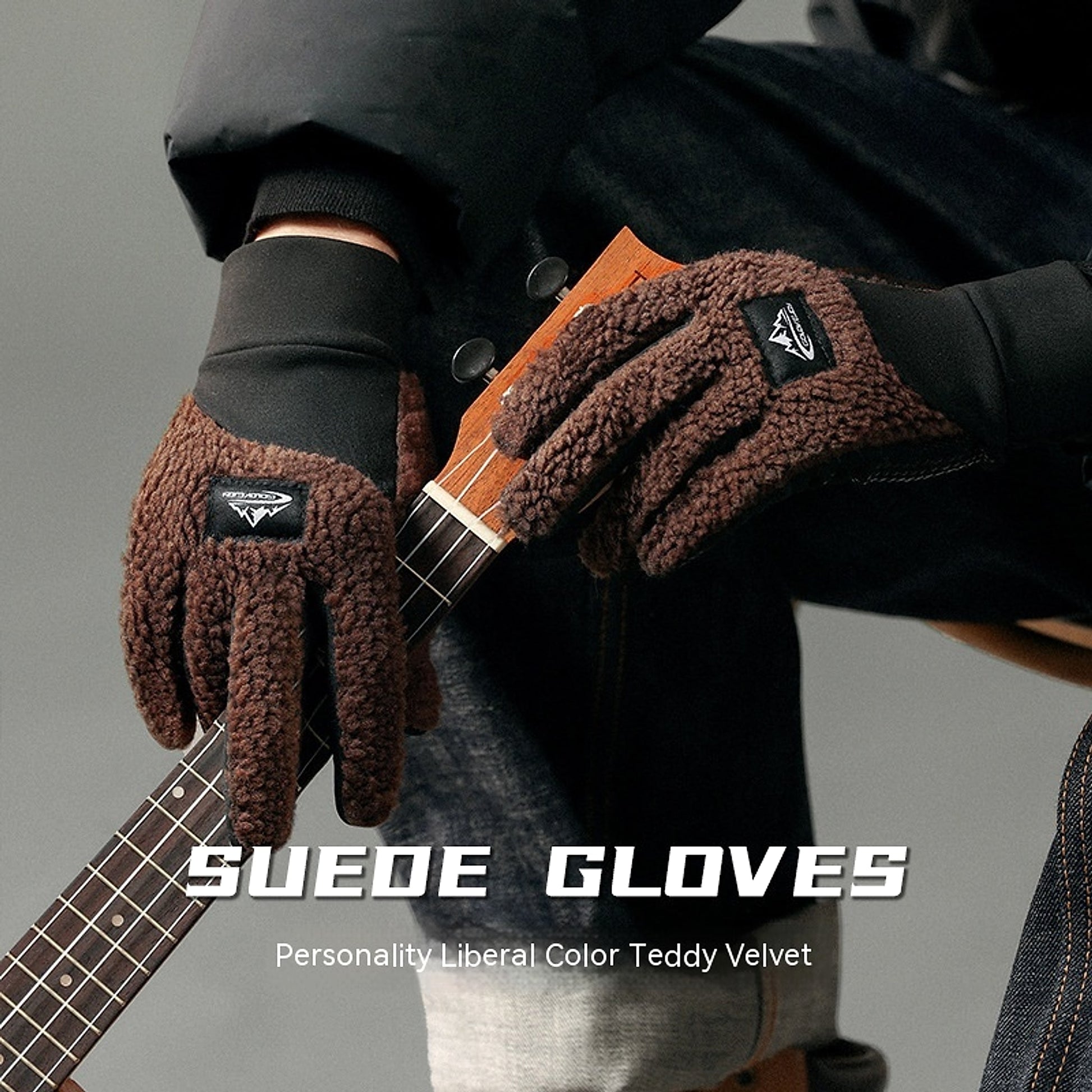 Teddy Velvet Insulated Gloves For Outdoor Use - enhanced image 6