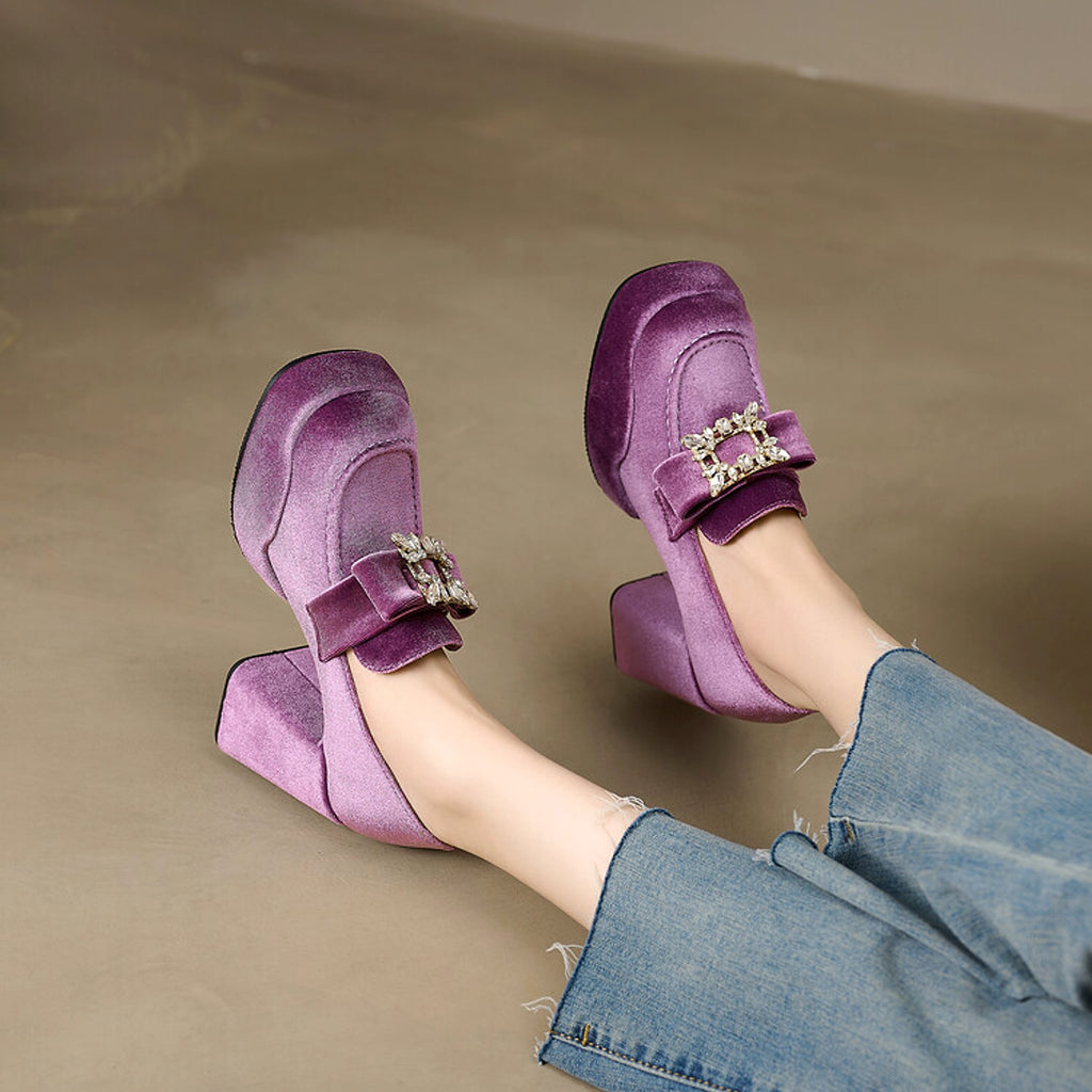Thick Soled Thick Heel Slip-on Shoe Women's Single Shoes - enhanced image 6