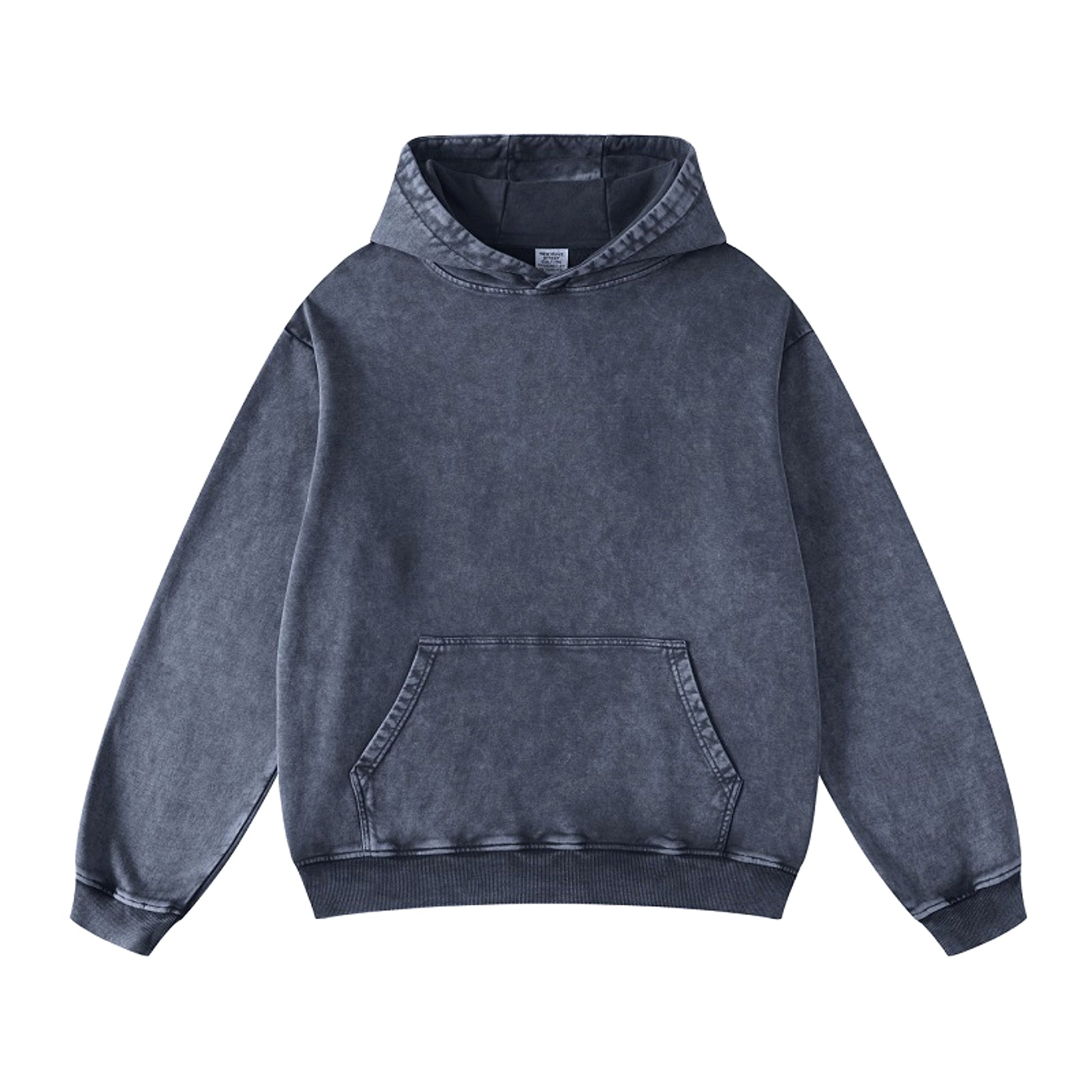Thickened Washed Old Gradient Solid Color Batik Hooded Sweater For Men - enhanced image 6