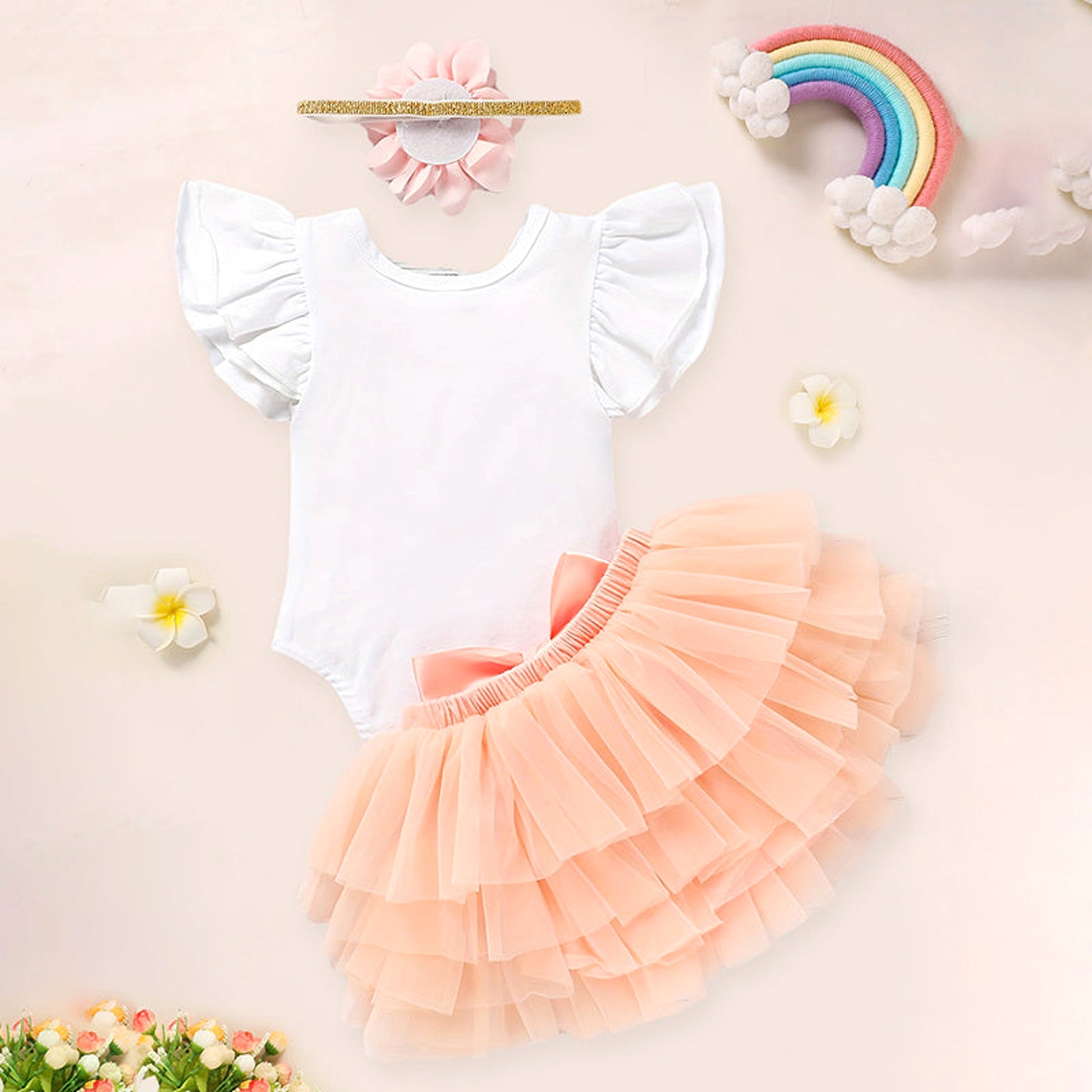 TinyBloom™ – Newborn Letter Romper & Tutu Set - enhanced image 6