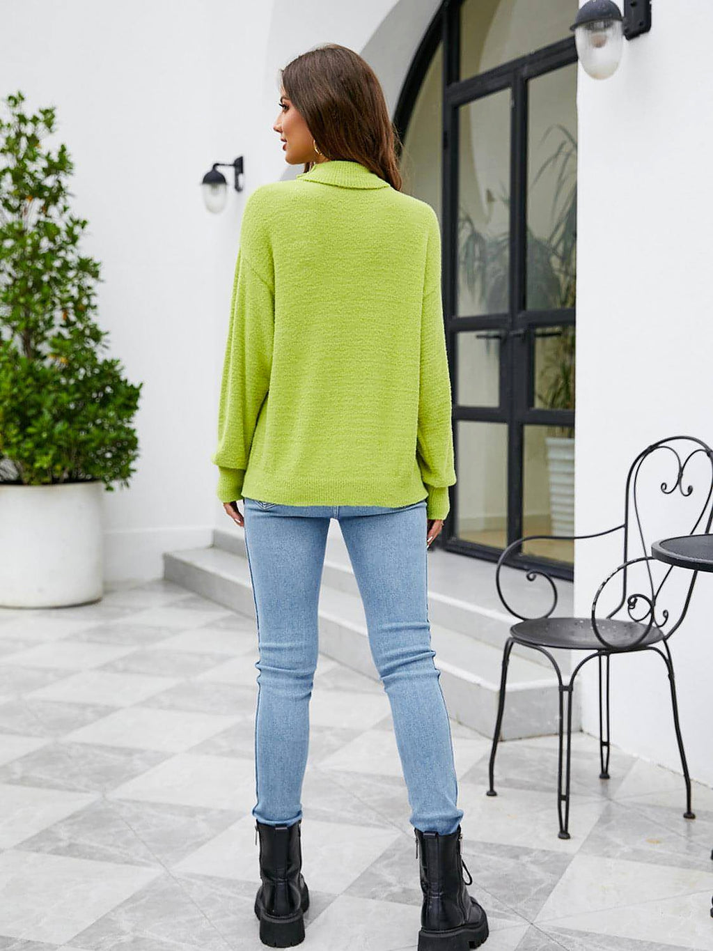 Turtleneck Dropped Shoulder Sweater - enhanced image 6