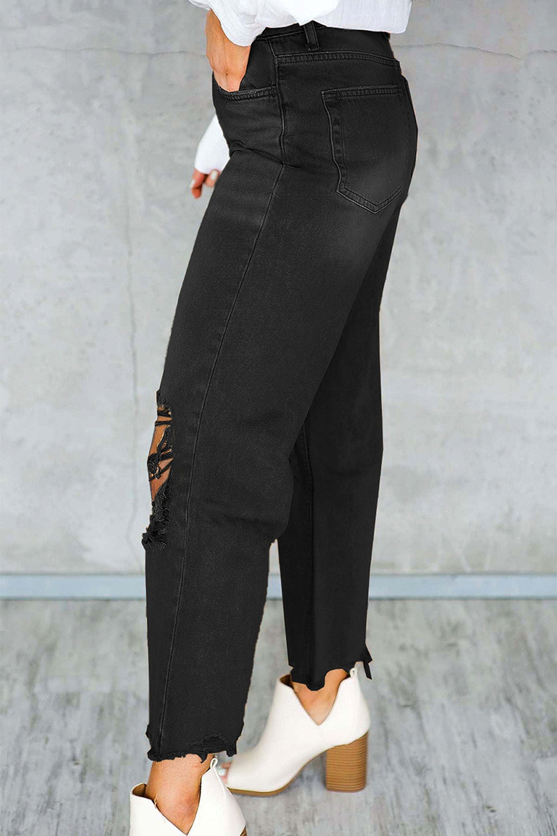 UrbanEdge™ Women's Jeans – High-Waist, Vintage-Ripped Style - enhanced image 6