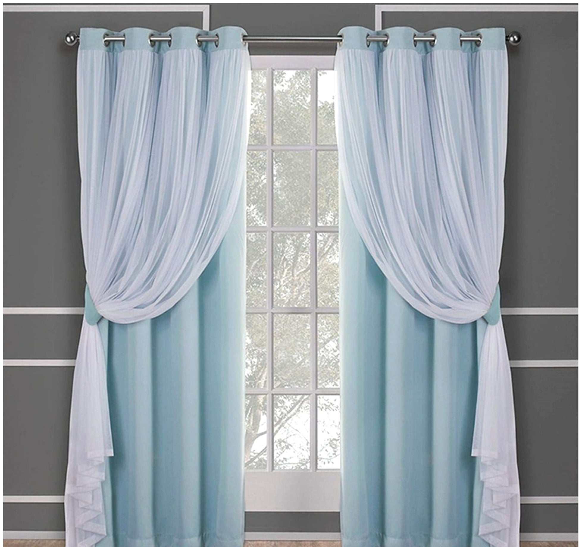 Velura™ – Double Layer Lace-Trim Blackout Curtain - enhanced image 6