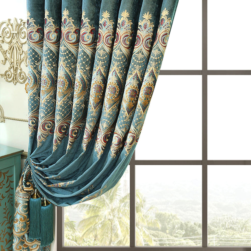 VelureMajestique™ – Luxury Embroidered Blackout Curtains (2-Piece Set) - enhanced image 6