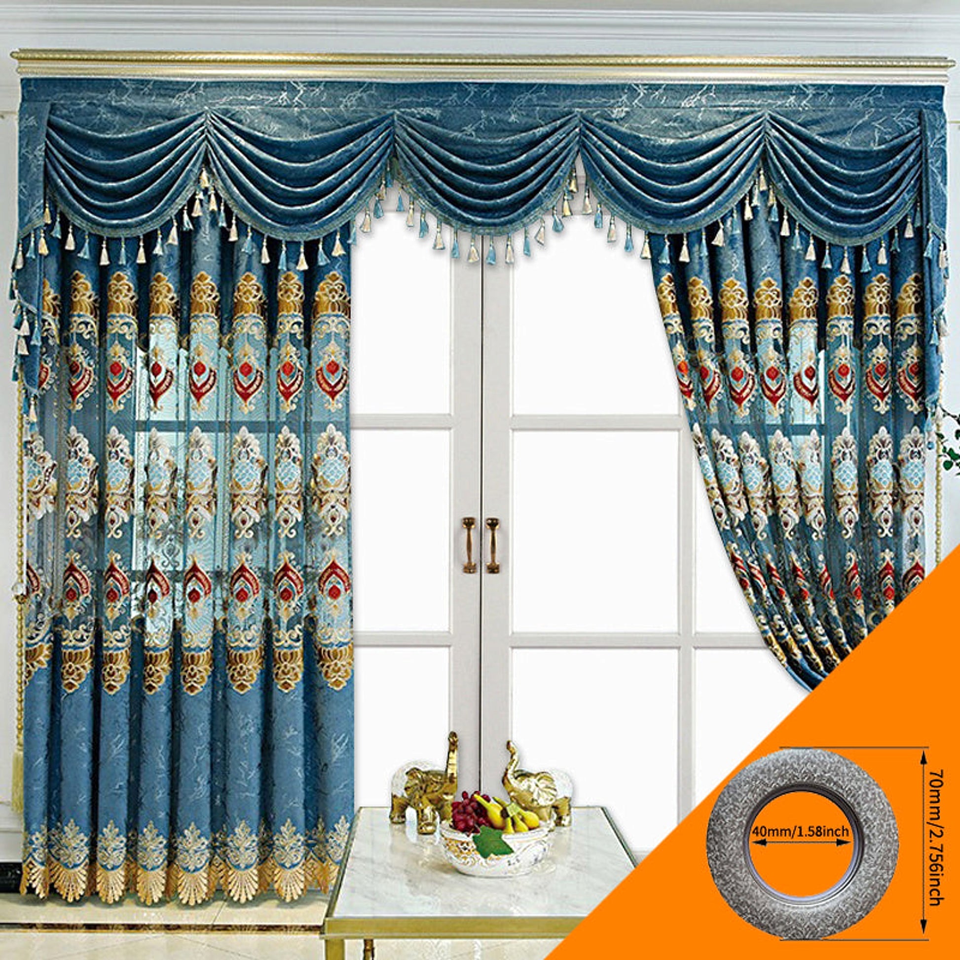 VeluRomi™ – Modern Velvet Embroidered Curtains for Light-Proof Elegance - enhanced image 6