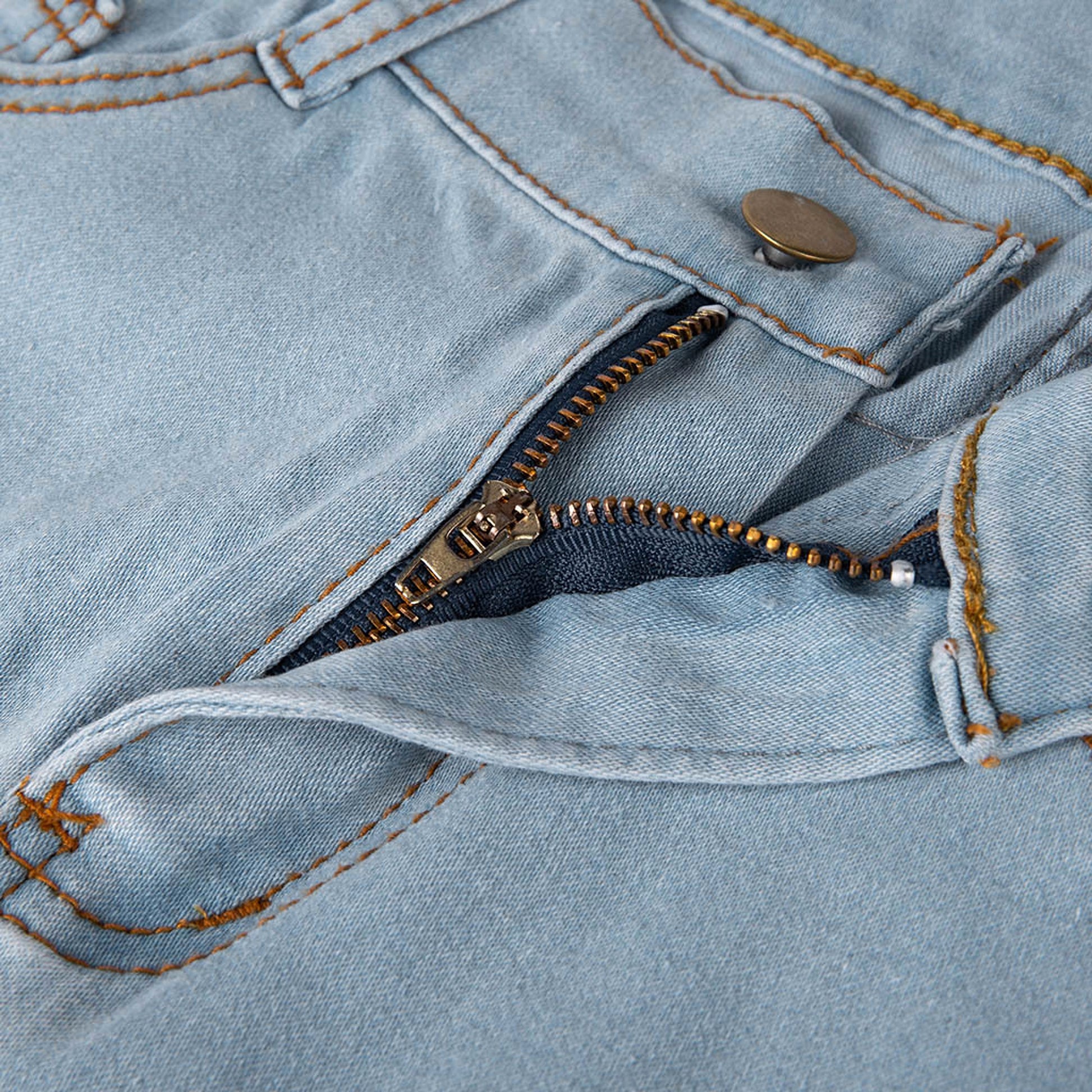 Vintage shredded solid color flared jeans women - enhanced image 6
