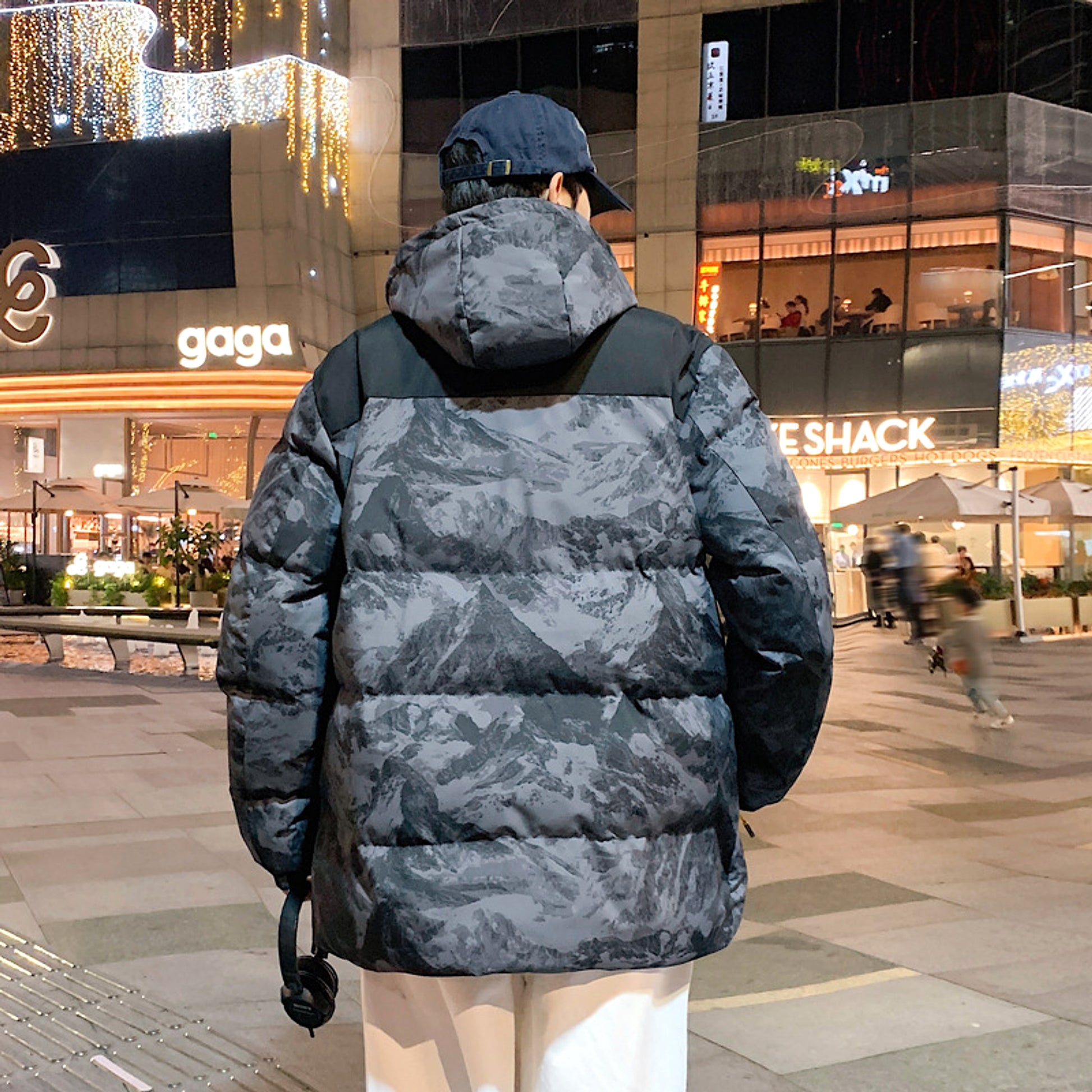 Winter Men's Camouflage Hooded Down Cotton Jacket - enhanced image 6