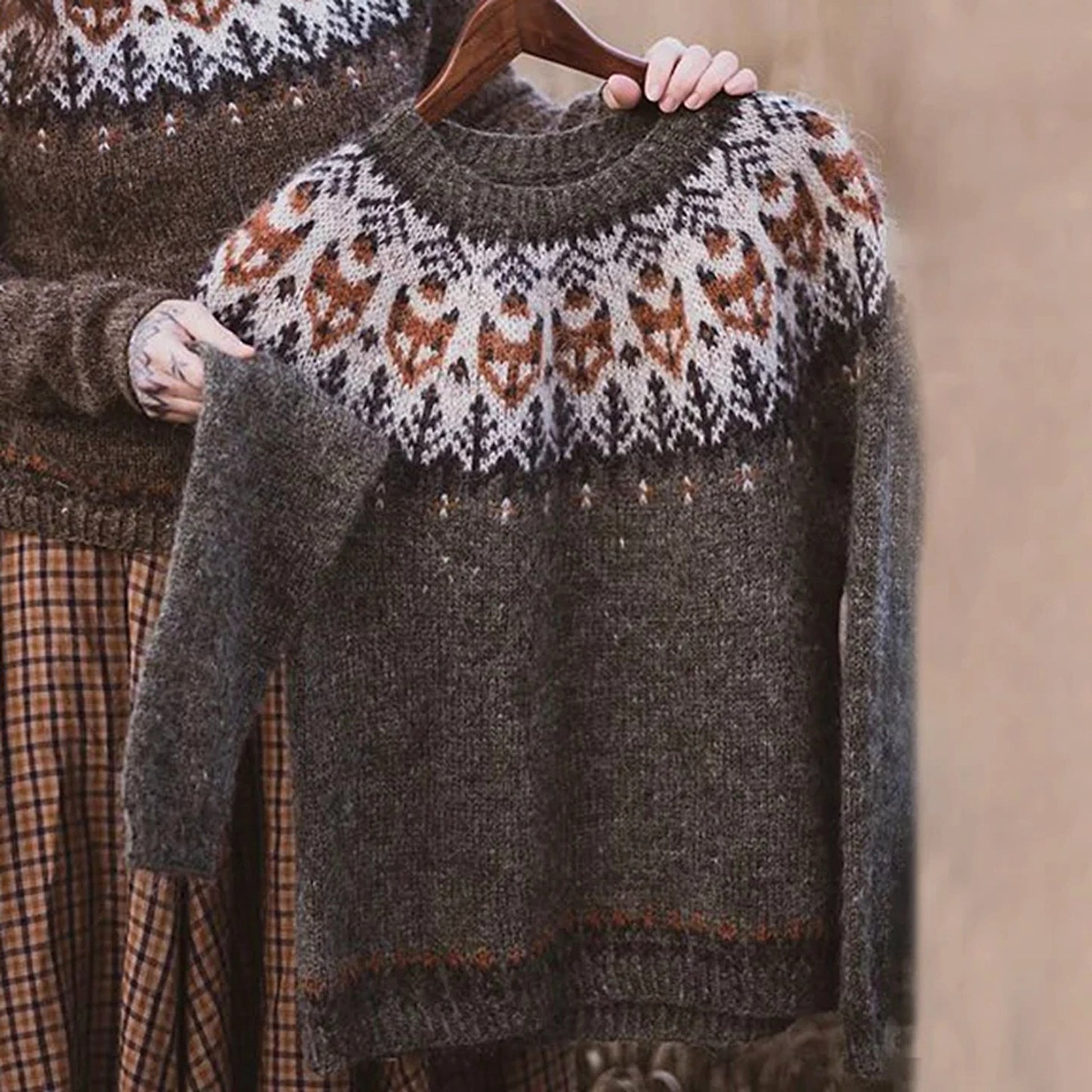 Women's European And American National Style Jacquard Sweater - enhanced image 6