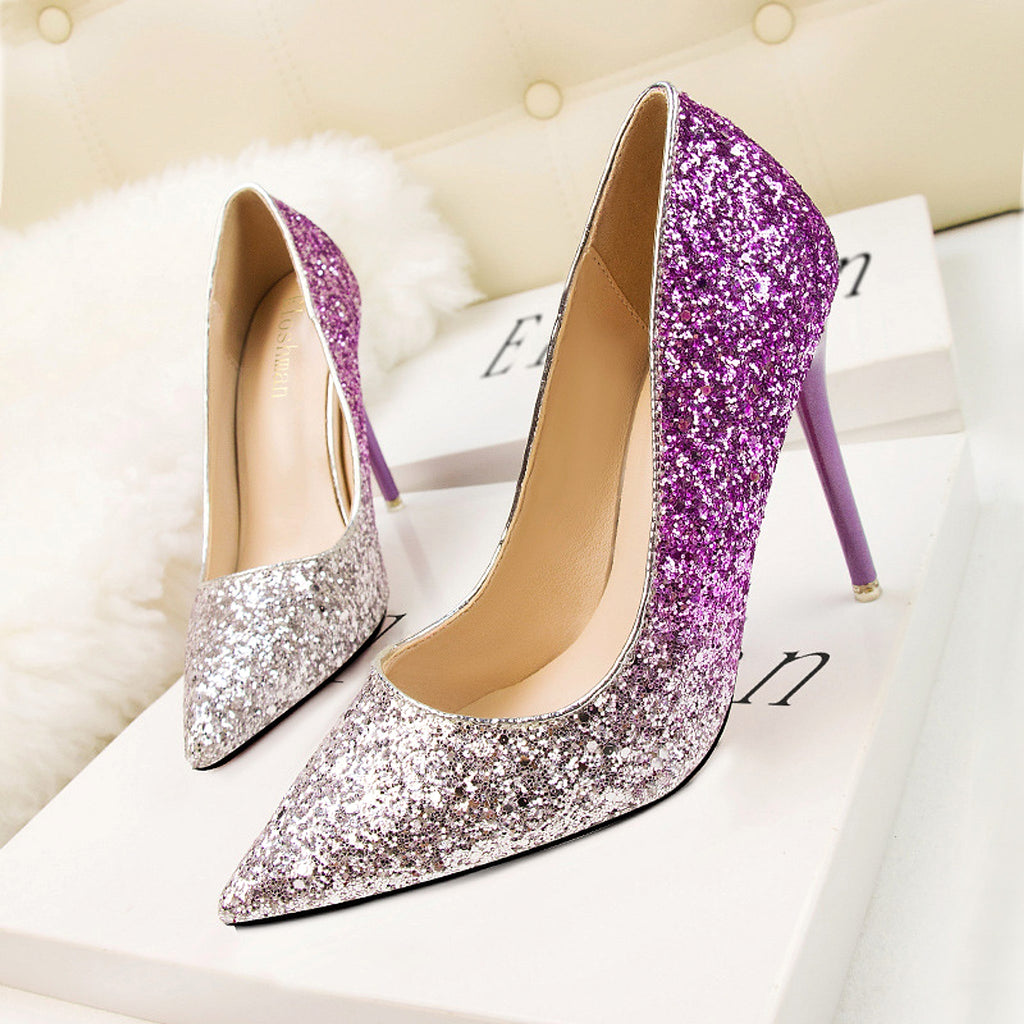 Women's Fashion Pointed Low-cut High Heels - enhanced image 6