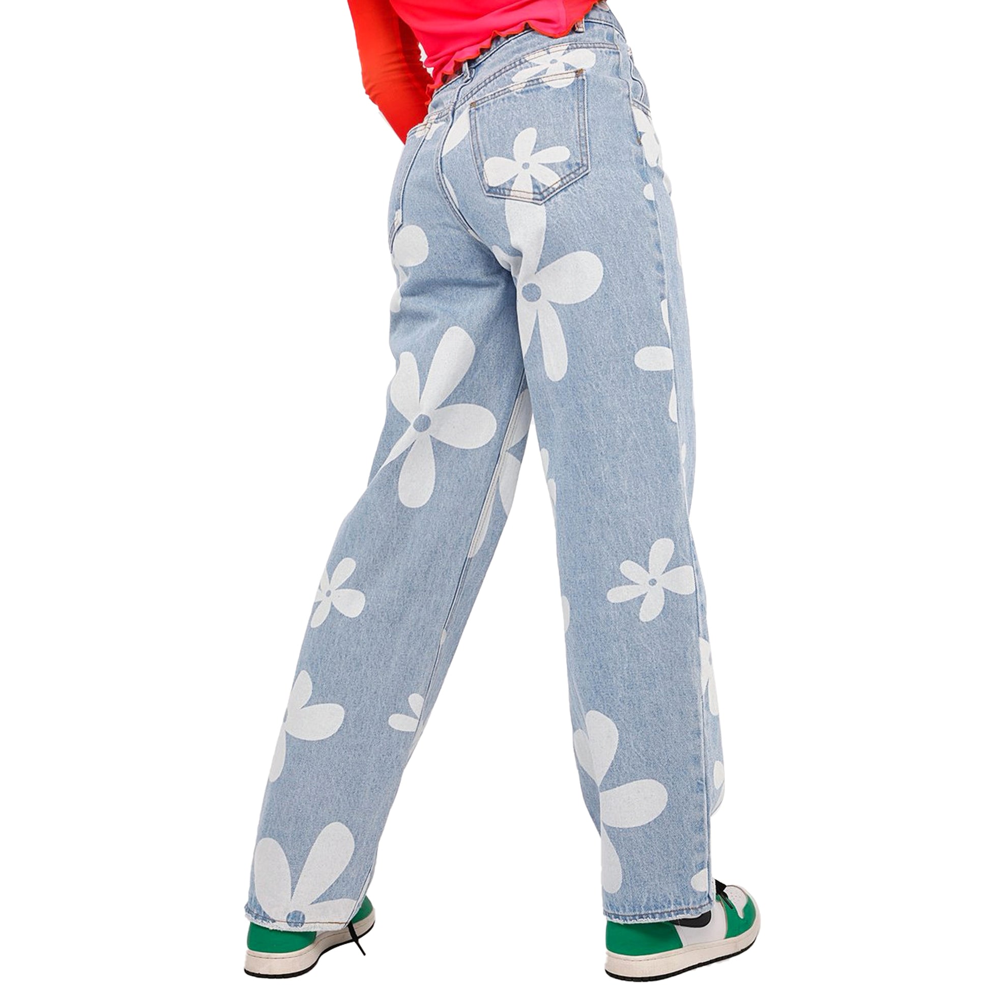 Women's Fashionable Simple Printed Straight Jeans - enhanced image 6