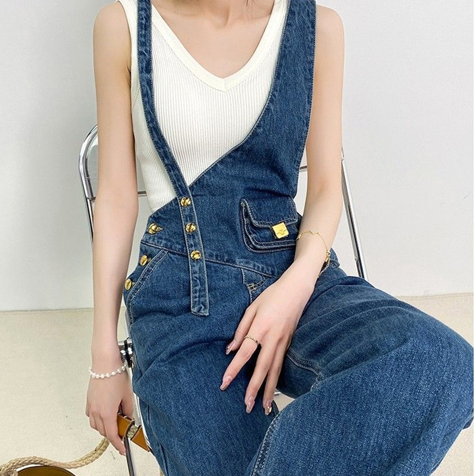 DenimCharm™ – Utility Strap Suspender Jeans - enhanced image 6
