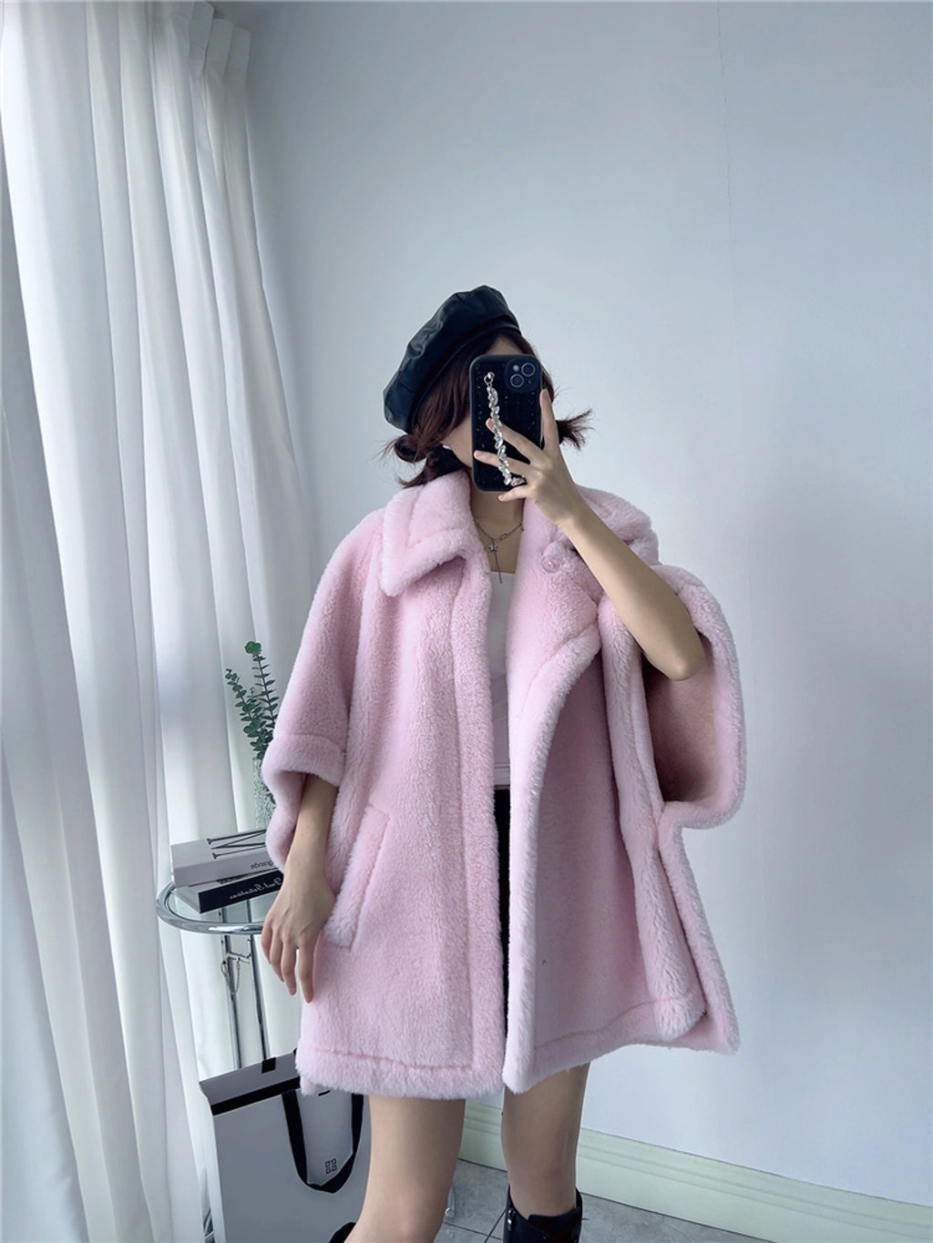 Women's Mid-length Loose Batwing Sleeve Lamb - enhanced image 6