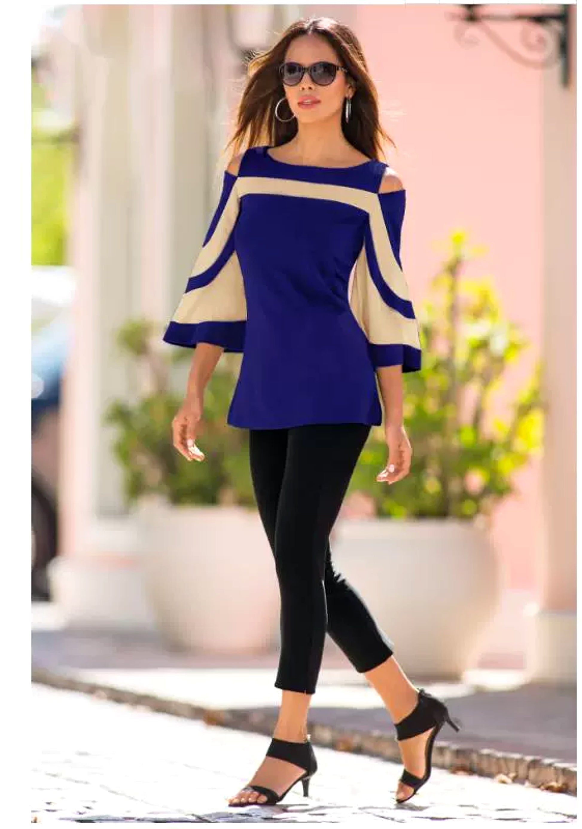 Women's Off-the-shoulder Flared Sleeves Top T-shirt - enhanced image 6