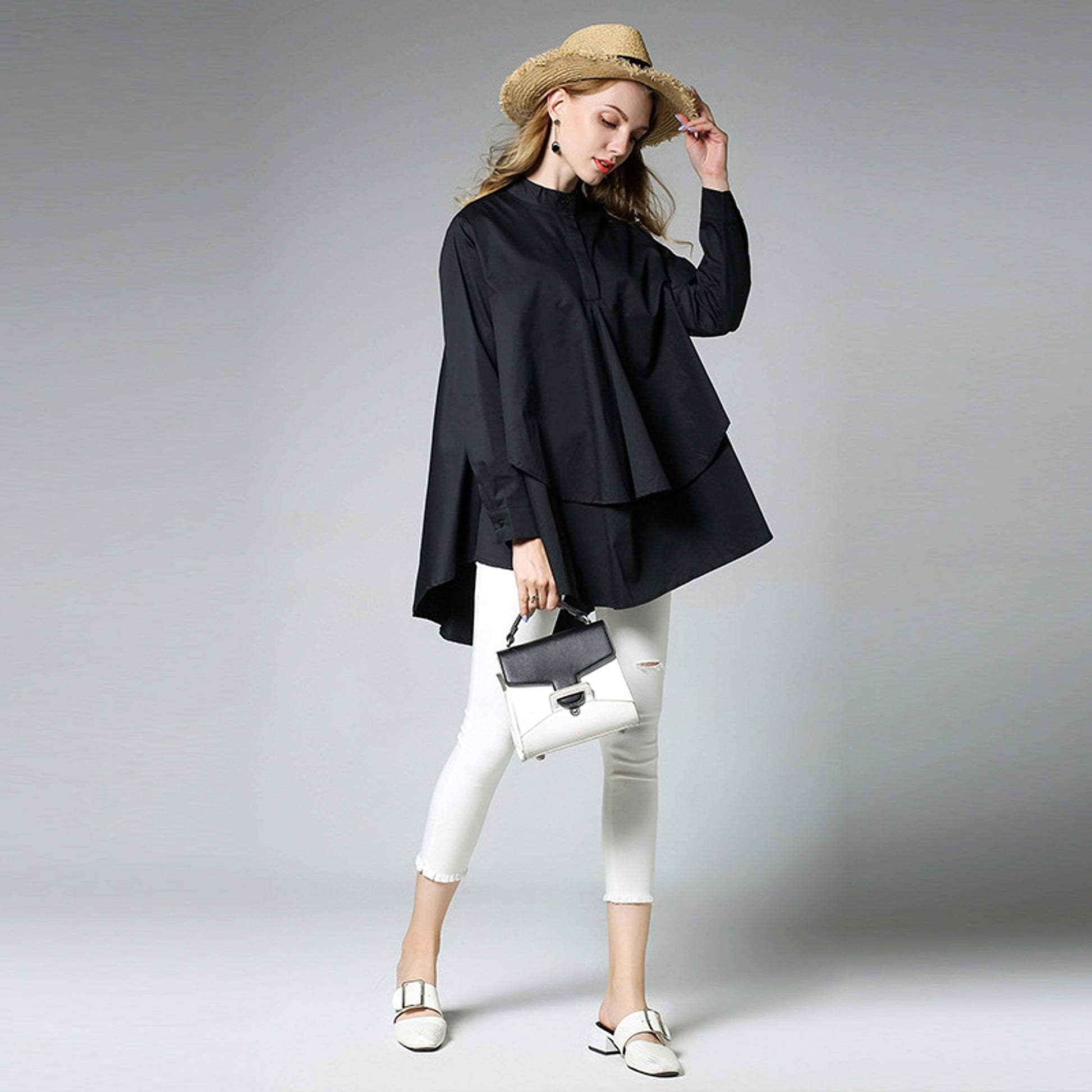Women's Spring And Autumn Stand Collar Slim Mid-length - enhanced image 6