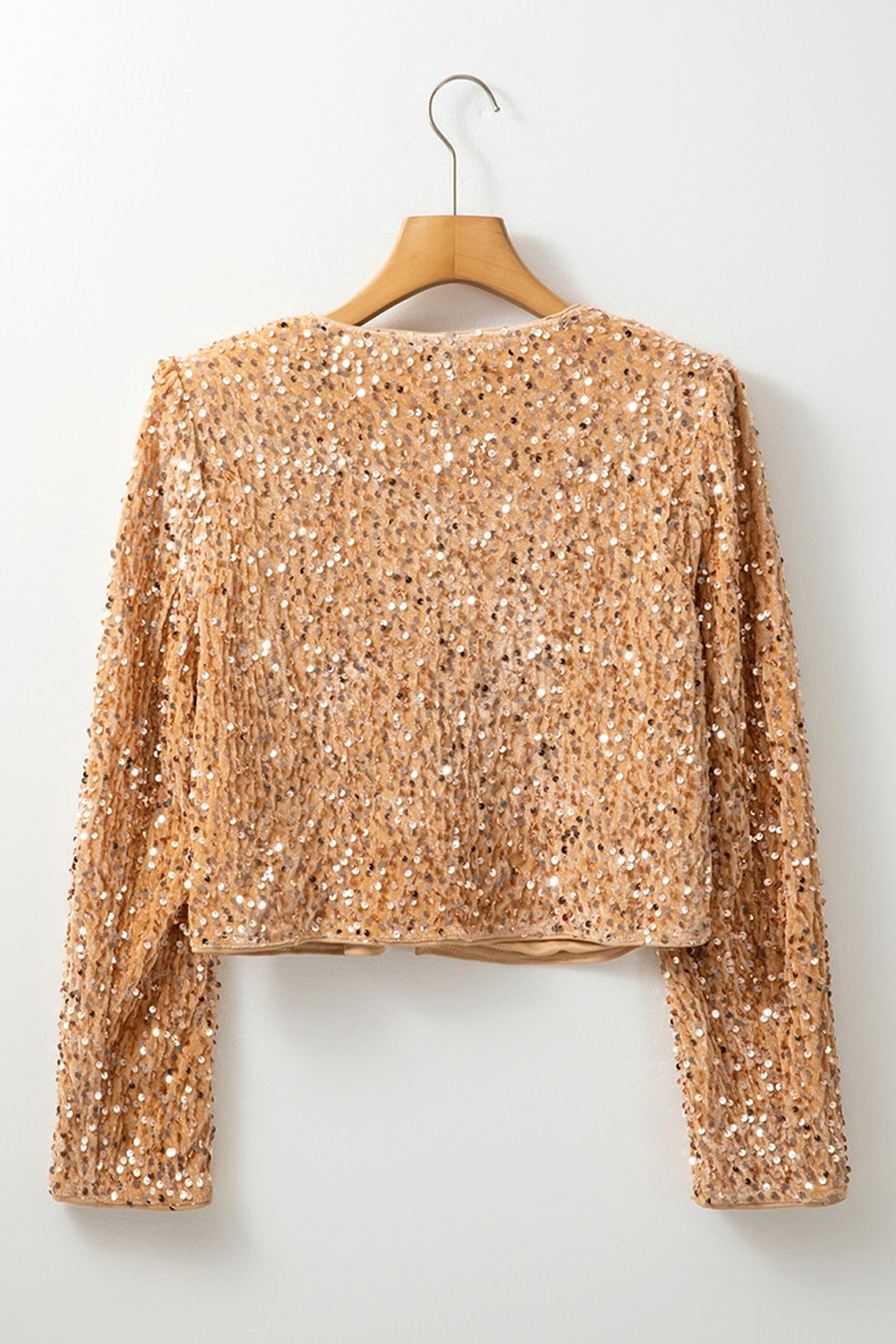 Women's Trendy Short Sequin Jacket – Sparkling Fashion Statement - enhanced image 6