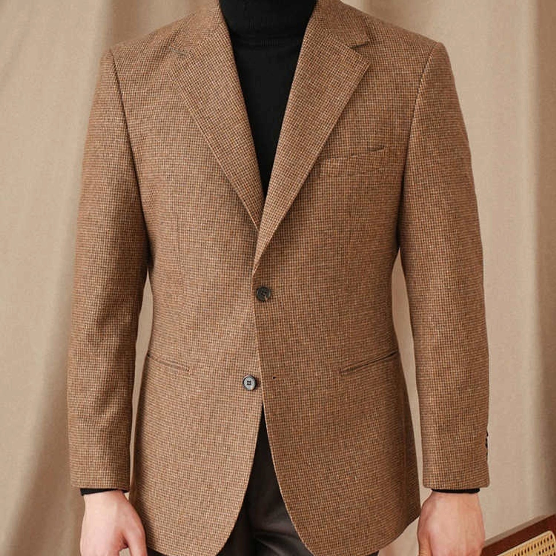 WoolRetro™ – Slim Fit Houndstooth Vintage Coat - enhanced image 6