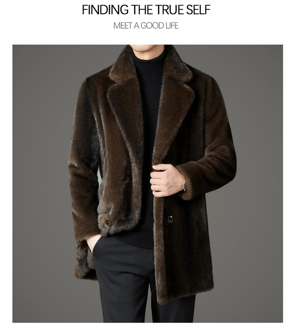 Xuelan Mink Fur Warm Coat On Both Sides Jacket Ment - enhanced image 6