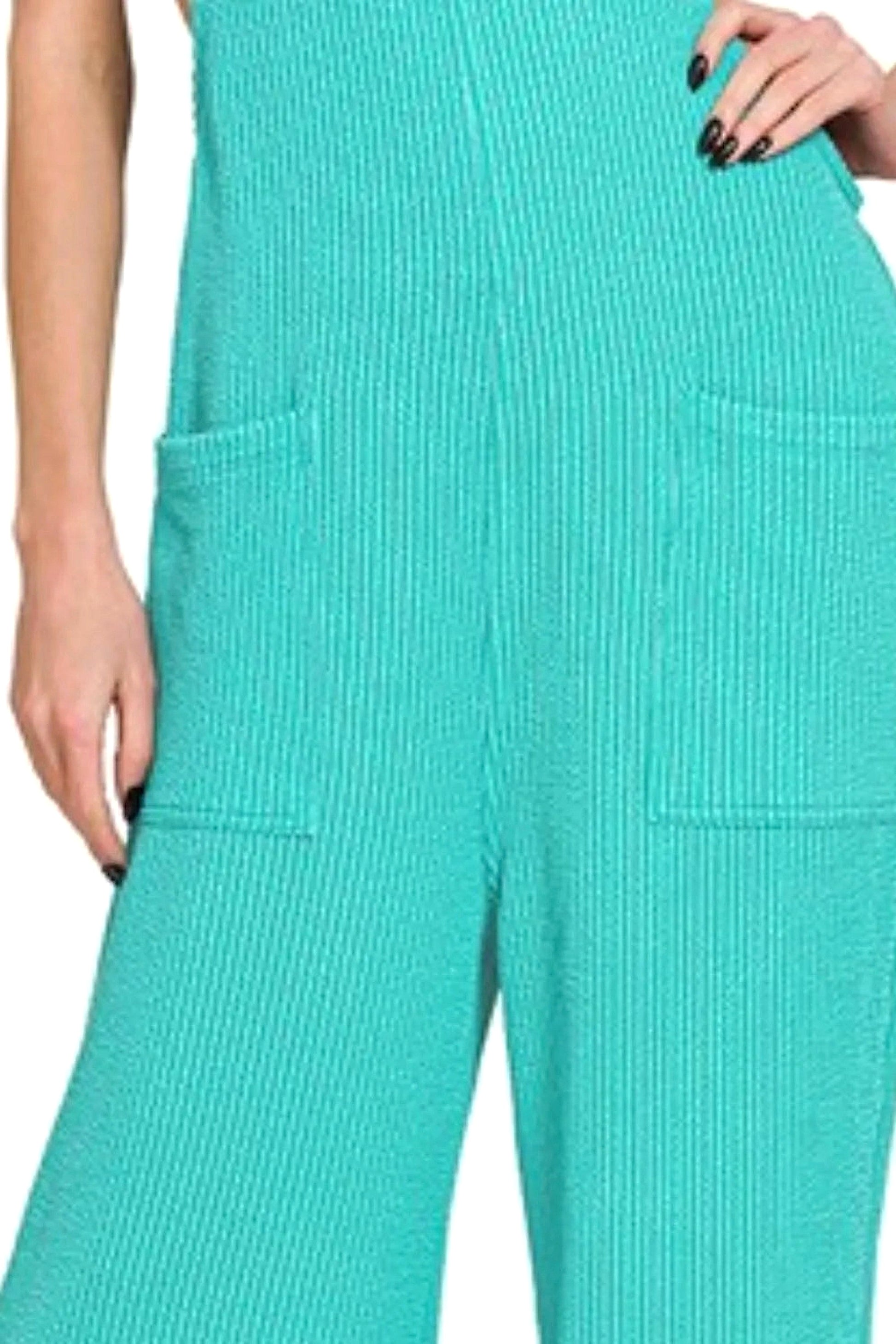 Zenana Corded Rib  Knot Strap Relaxed Fit Overalls - enhanced image 6