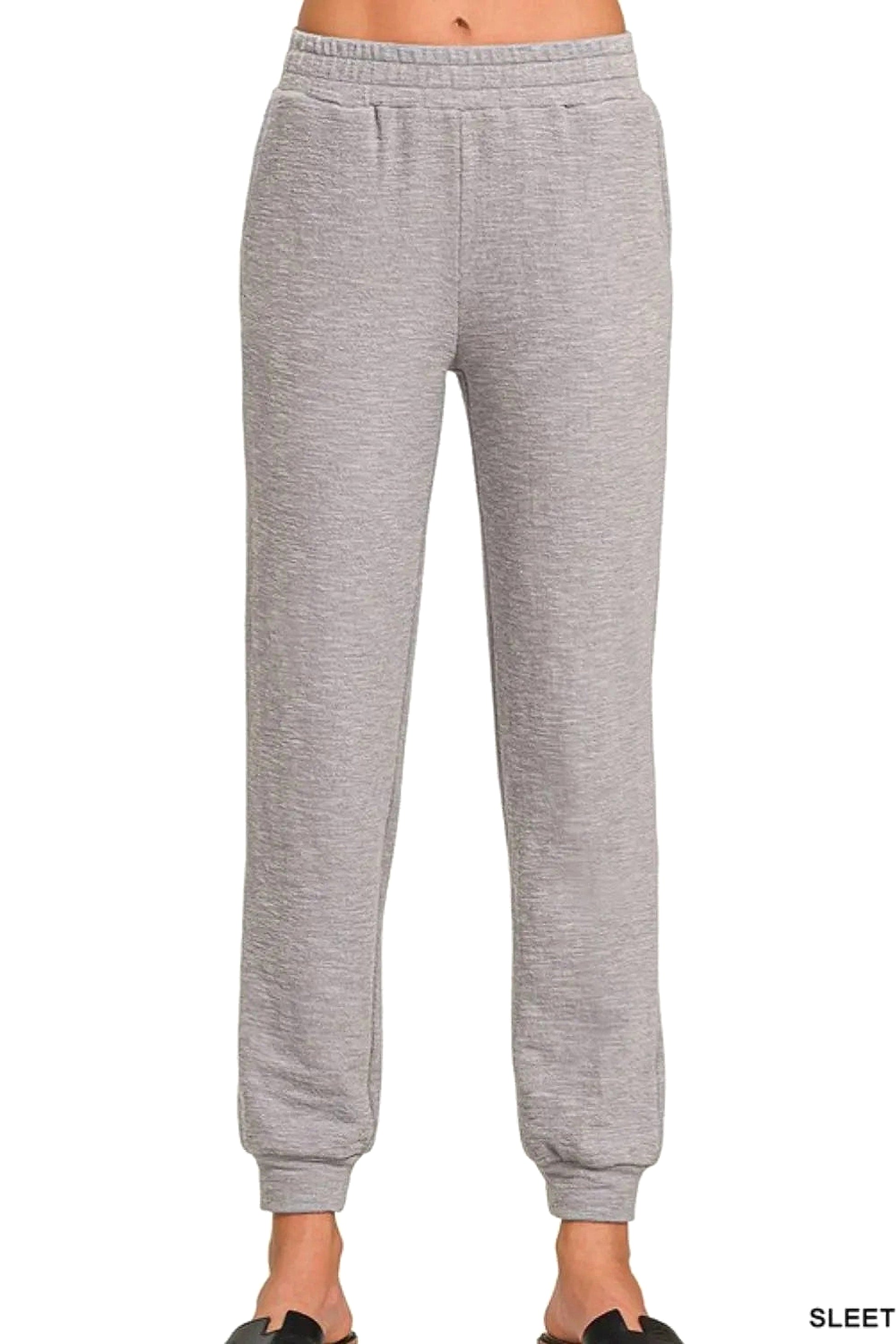 Zenana Cotton Slub Jogger Pants - enhanced image 6