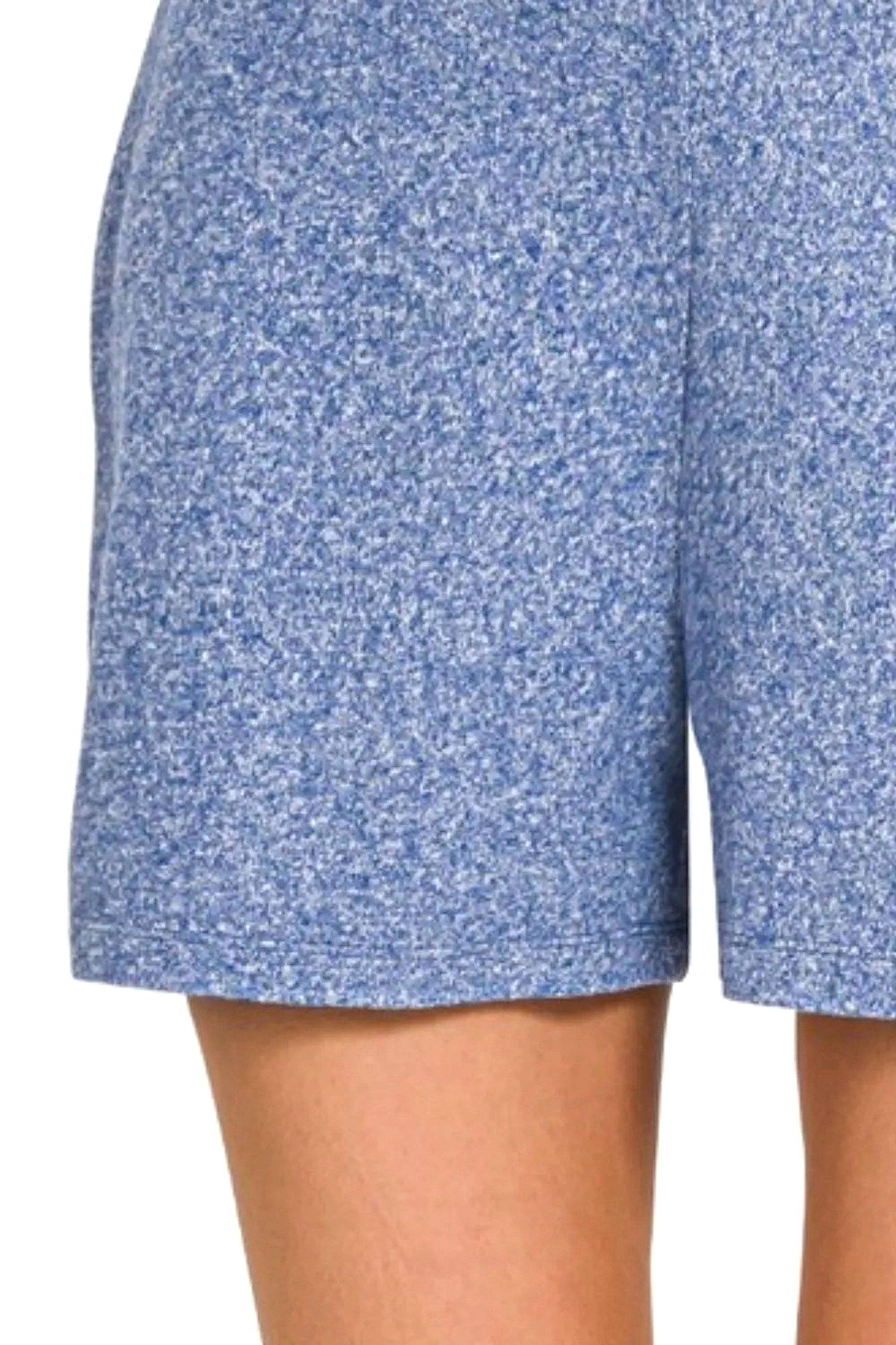 Zenana Soft Melange Hacci Elastic Waisted Shorts - enhanced image 6