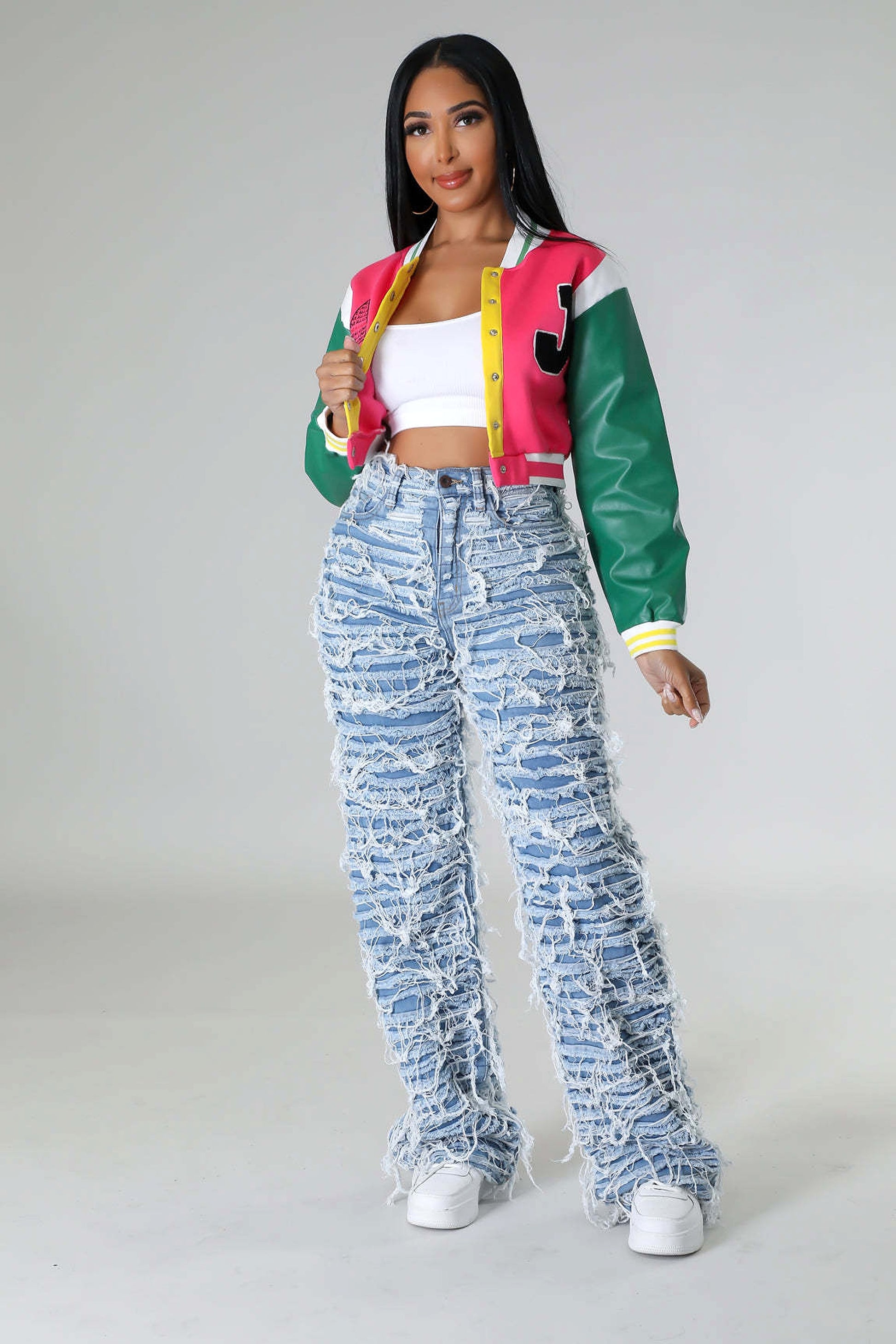 25 Edition – Women’s High Waist Ripped Tassel Denim Pants - enhanced image 7