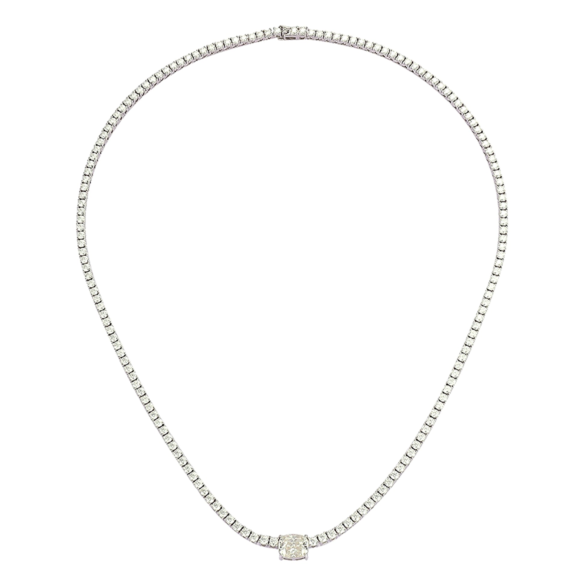 4 Karat Diamond Moissanite Necklace 925 Silver Simple European And American Style Popular - enhanced image 7